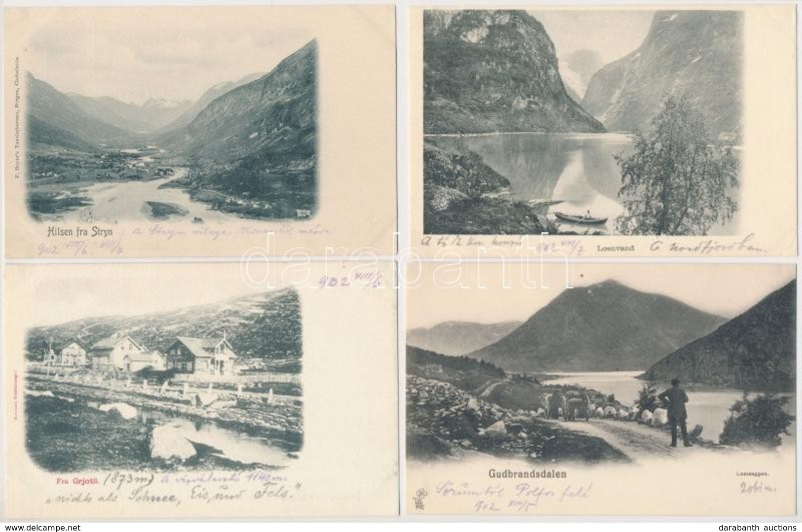 ** * 7 Db RÉGI Norvég Hosszúcímzéses Képeslap / 7 Pre-1902 Norwegian Postcards - Ohne Zuordnung