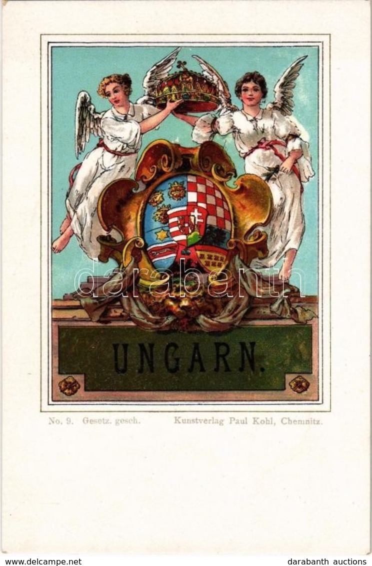 ** T1/T2 Ungarn / Magyar Királyi Címer / The Kingdom Of Hungary, Coat Of Arms. Kunstverlag Paul Kohl No. 9. Litho - Non Classés