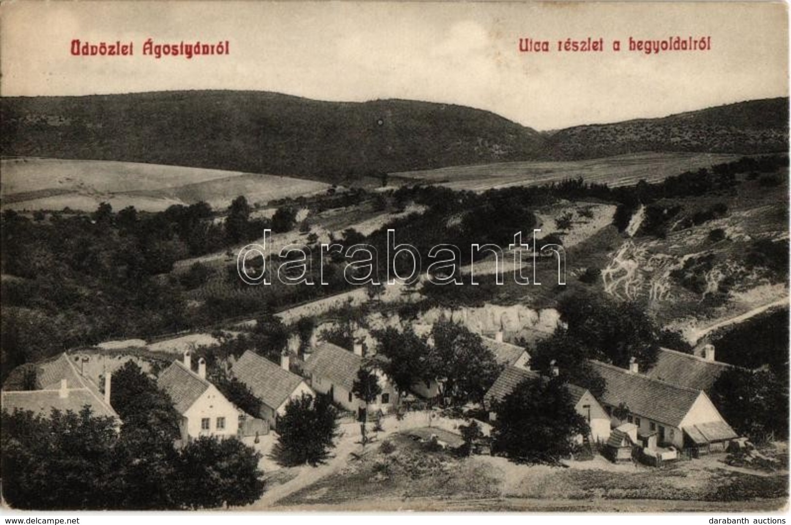 T2 1928 Agostyán, Ágostyán (Tata); Utca Részlet A Hegyoldalról - Non Classés