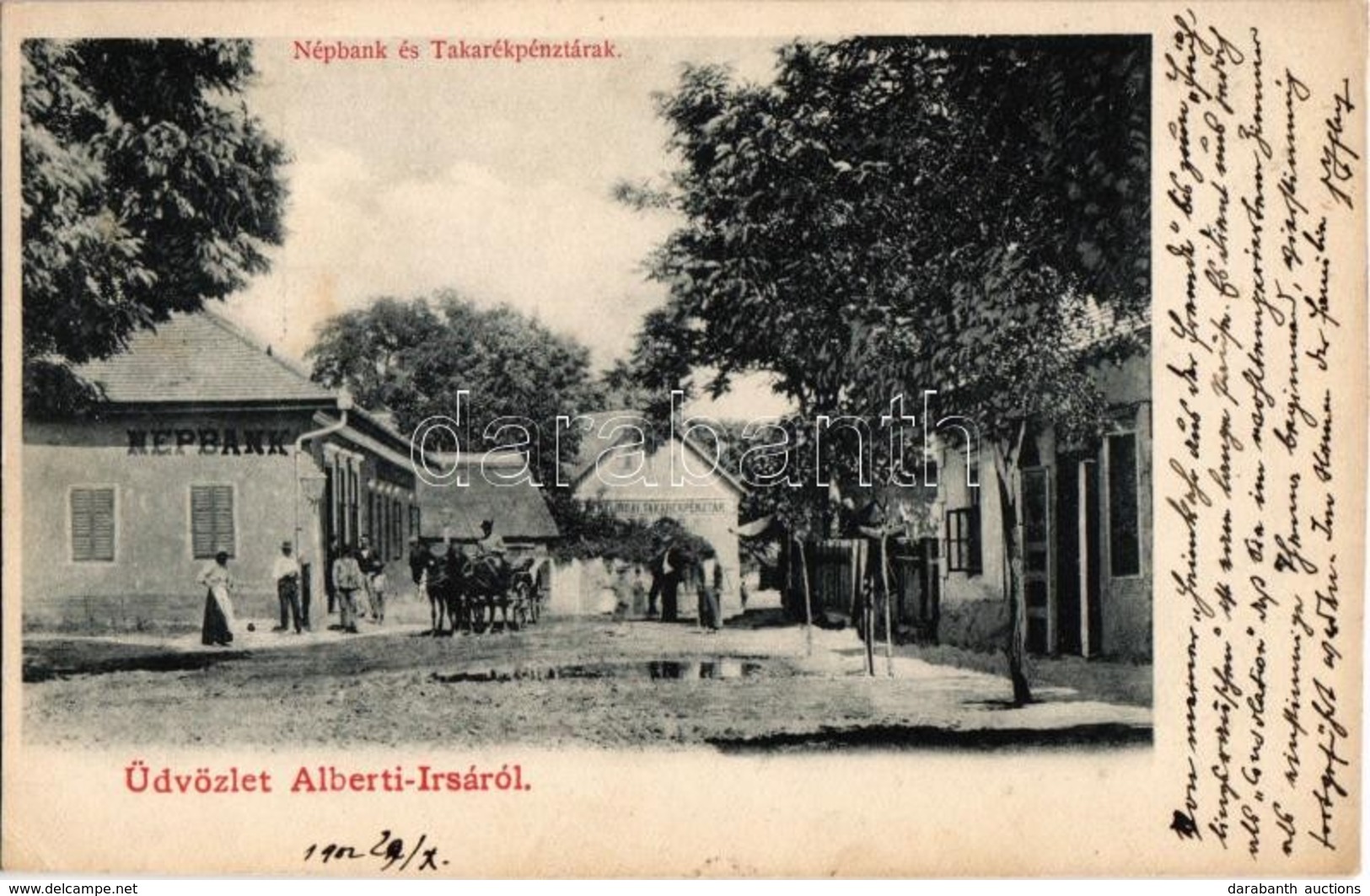 * T2 1902 Albertirsa, Népbank és Takarékpénztár, Utca - Non Classés