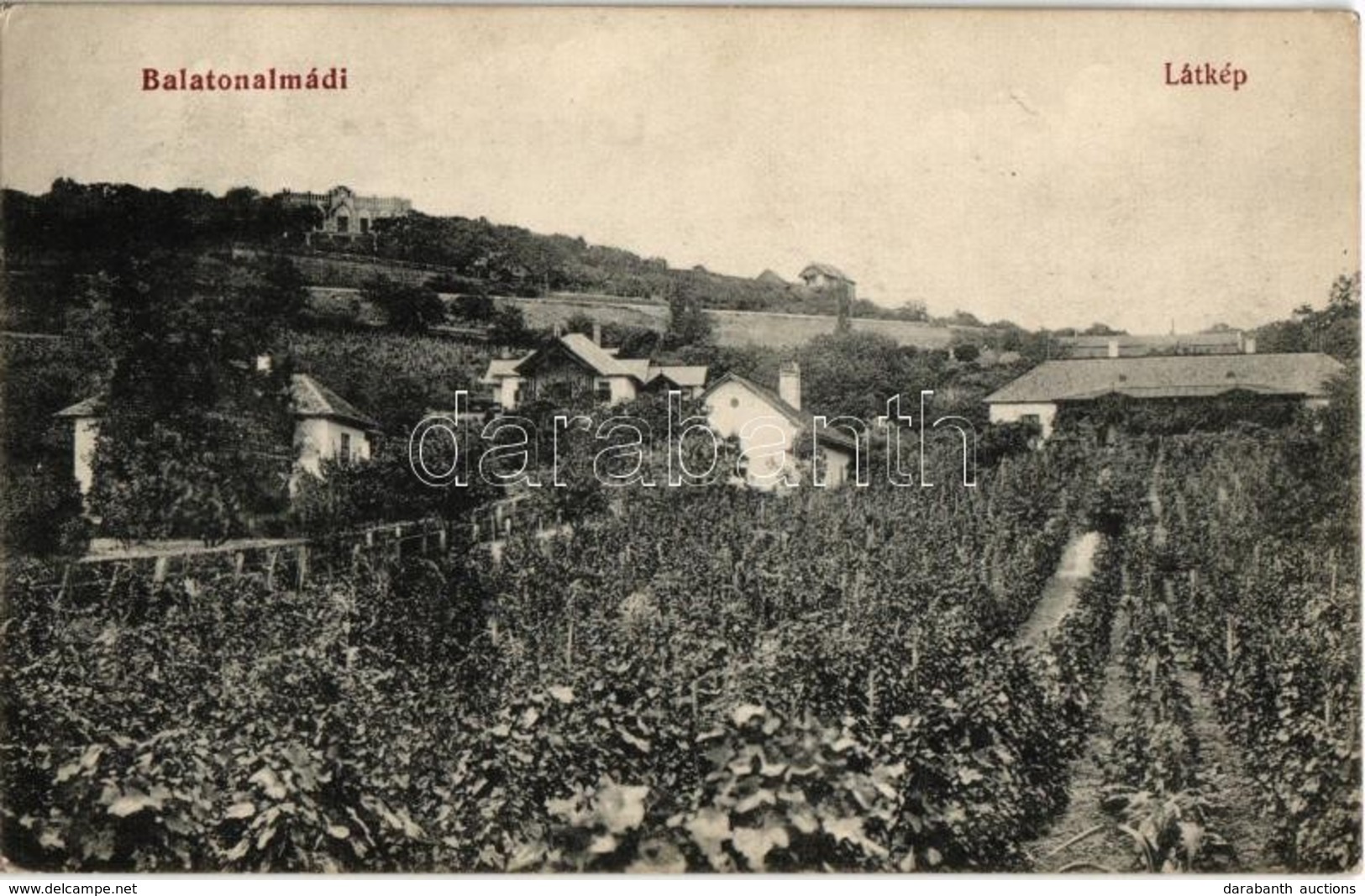 T2/T3 1913 Balatonalmádi, Szőlőskert Nyaralókkal. Pethe Viktorné Kiadása 718. Sz. - Non Classés