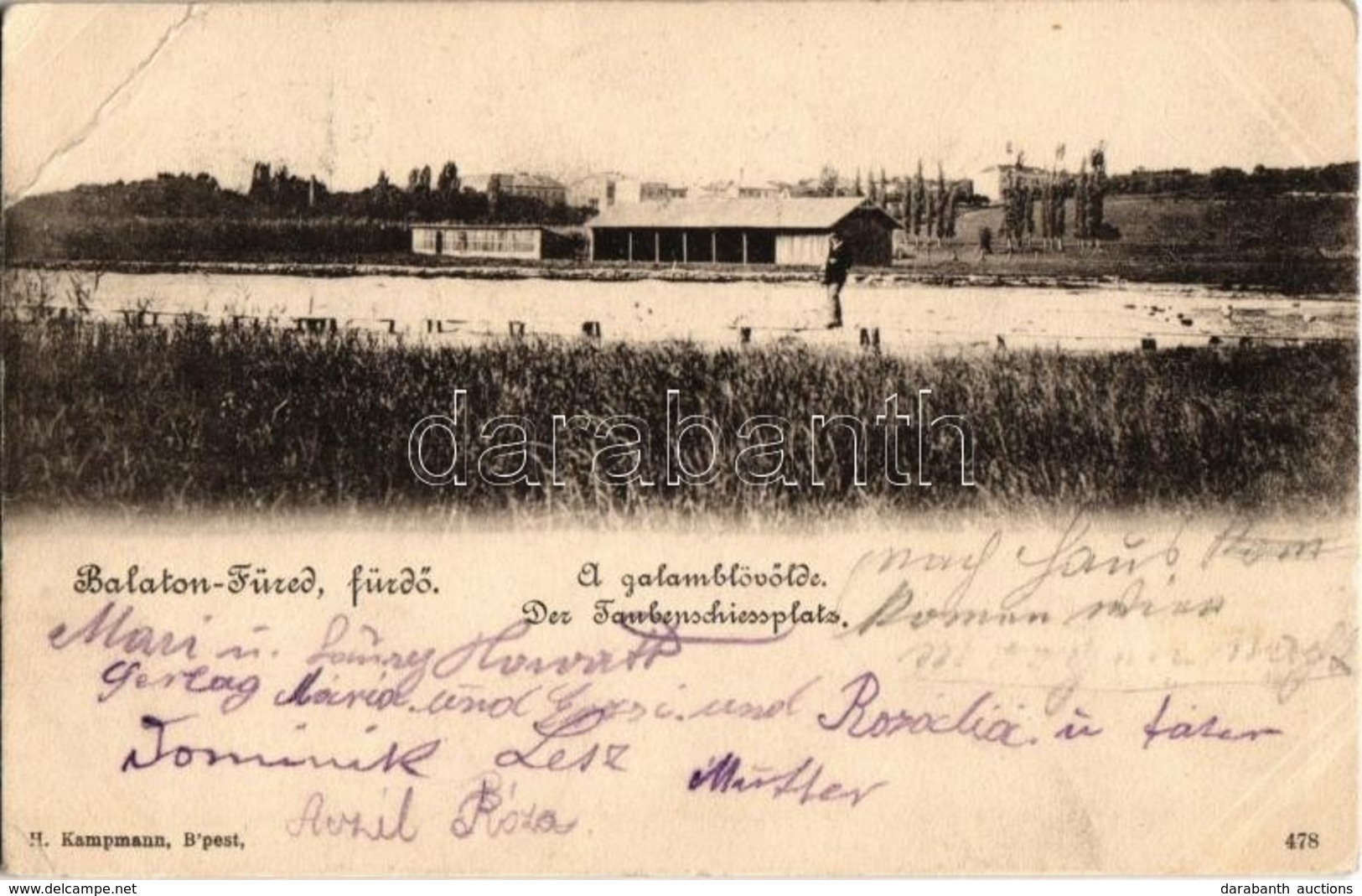 T2/T3 1903 Balatonfüred, Galamblövölde. H. Kampmann (EB) - Ohne Zuordnung
