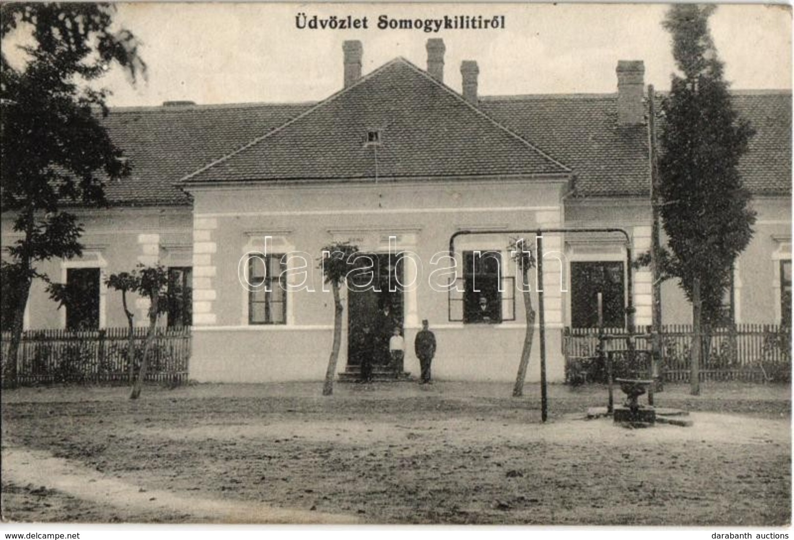 T2/T3 1912 Balatonkiliti, Somogy-kiliti (Siófok); Községháza, Kút (EK) - Ohne Zuordnung
