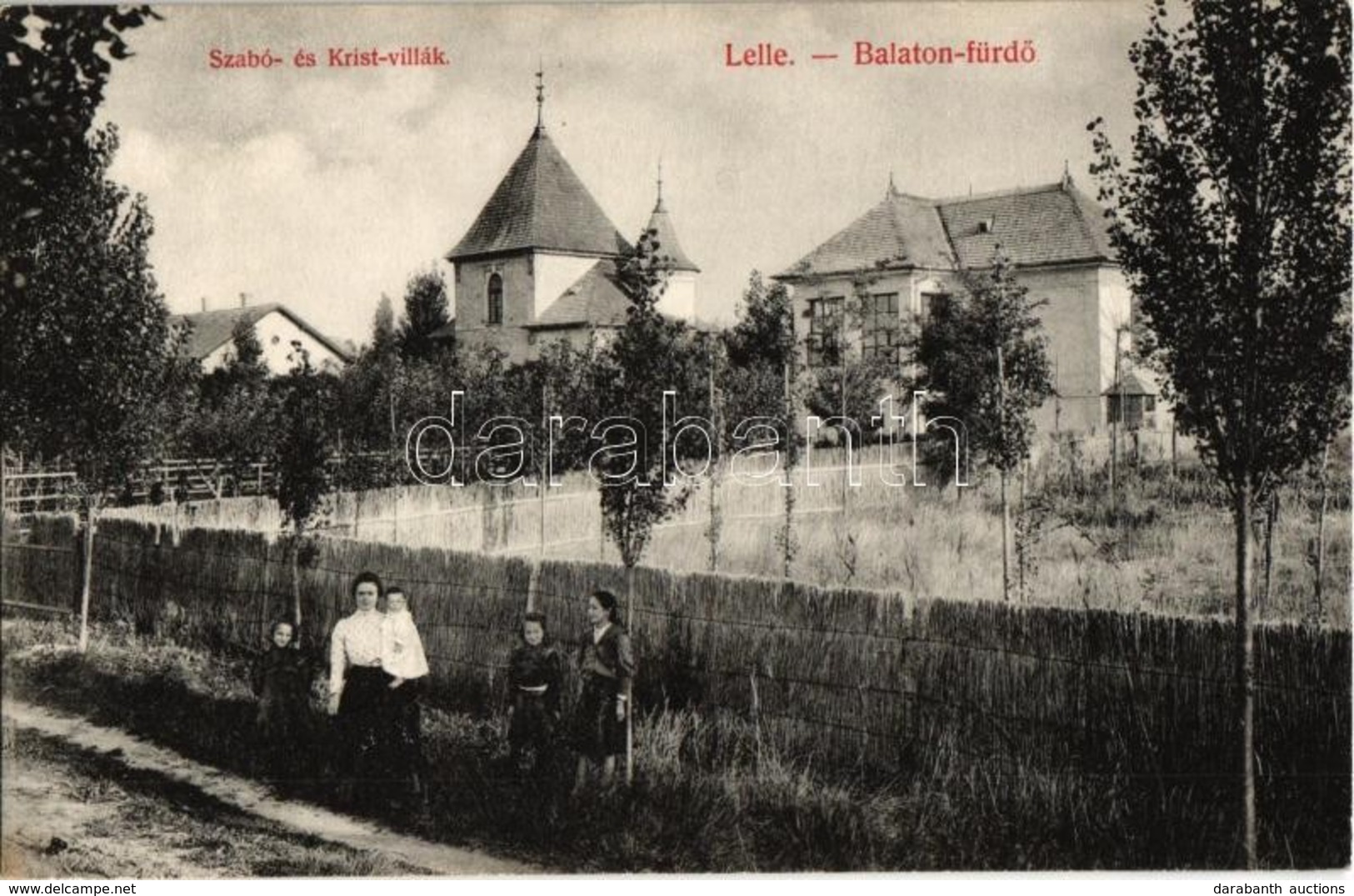 ** T1 Balatonlelle-fürdő, Szabó és Krist Villák. Wollák József Kiadása - Ohne Zuordnung