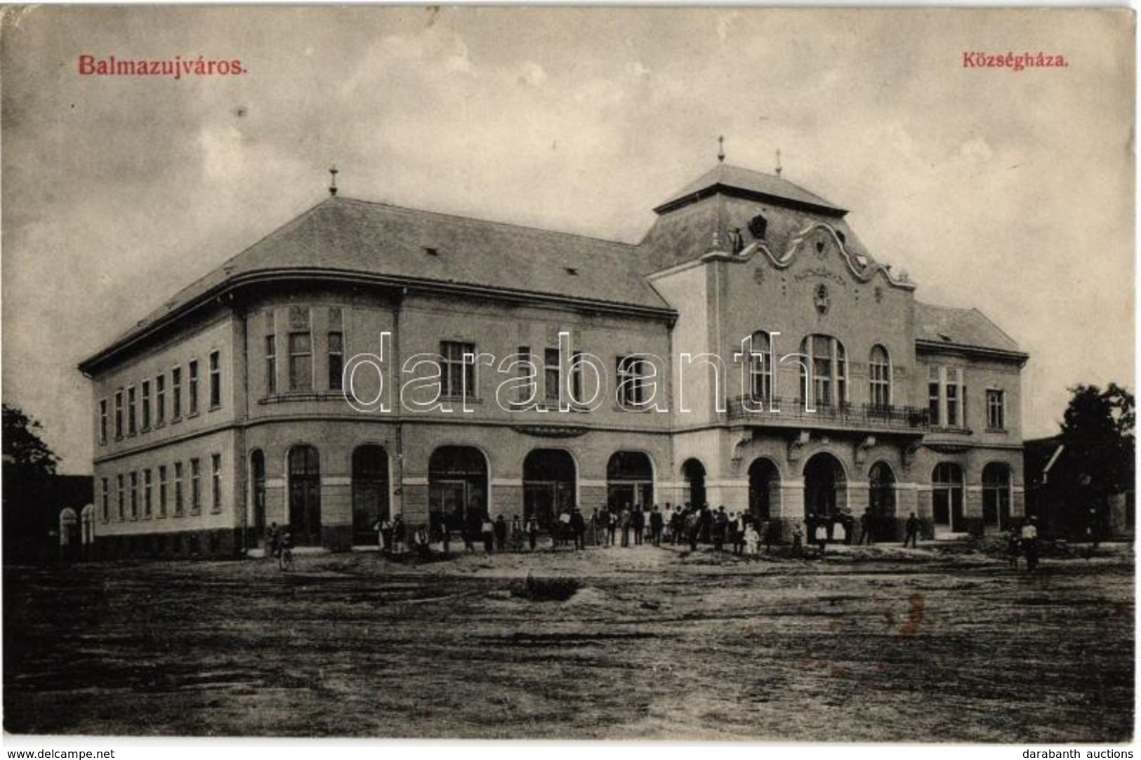 T2/T3 1912 Balmazújváros, Községháza. Schirf István Kiadása (EK) - Ohne Zuordnung