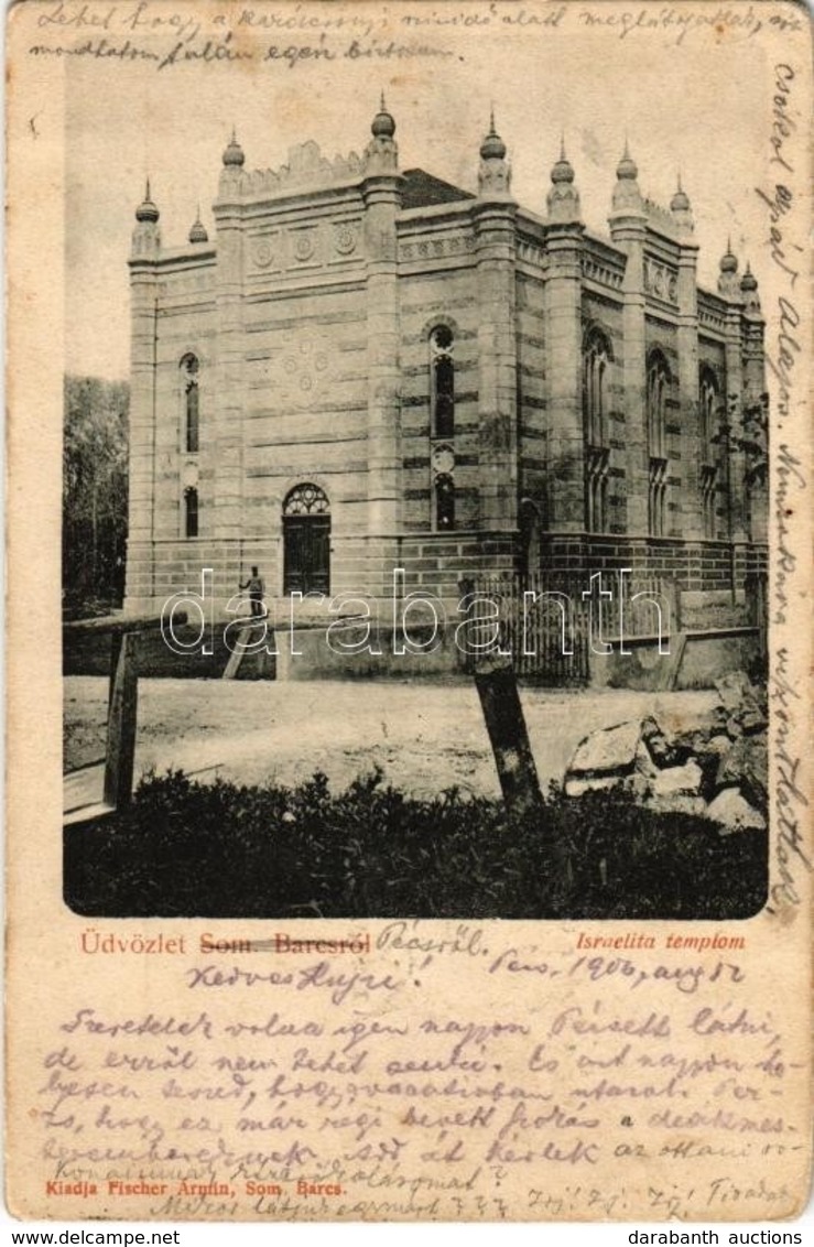 * T2/T3 1903 Barcs, Som. Barcs; Zsinagóga, Izraelita Templom / Synagogue (EK) - Ohne Zuordnung