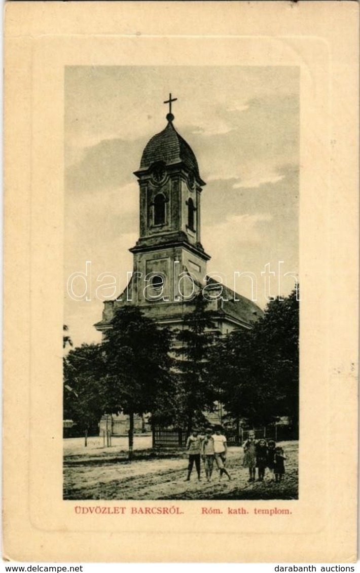 T2/T3 1910 Barcs, Római Katolikus Templom, Gyerekek. W. L. Bp. 5013. Kiadja Schwarcz Adolf (EK) - Ohne Zuordnung