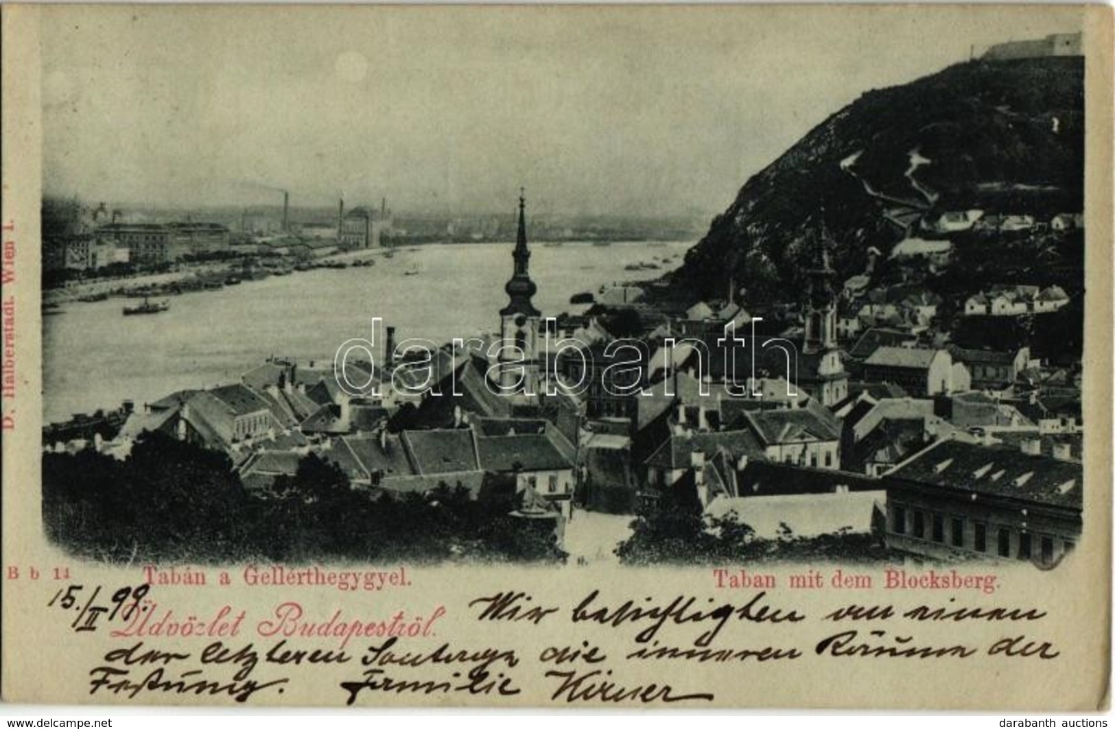 T2/T3 1899 Budapest I. Tabán és Gellért-hegy. D. Halberstadt Kiadása (EK) - Ohne Zuordnung