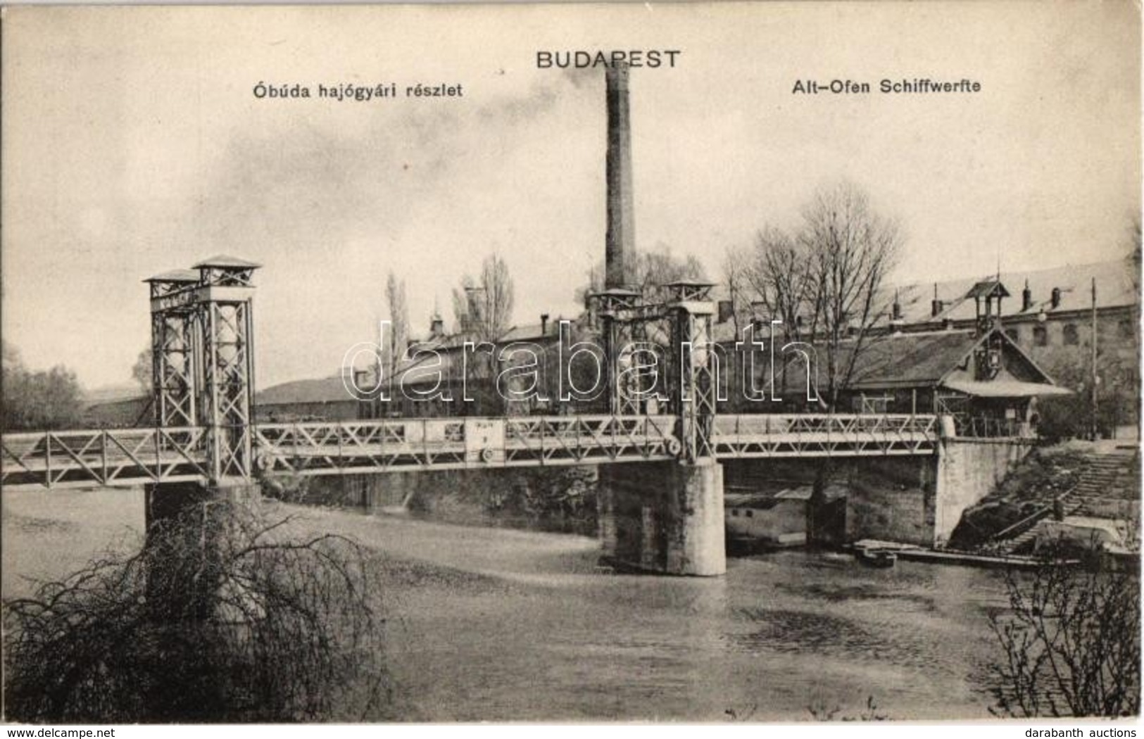 ** T1 Budapest III. Óbuda Hajógyári Részlet A Híddal. G.Gy. Bpt. 70. 1914-17. - Non Classés