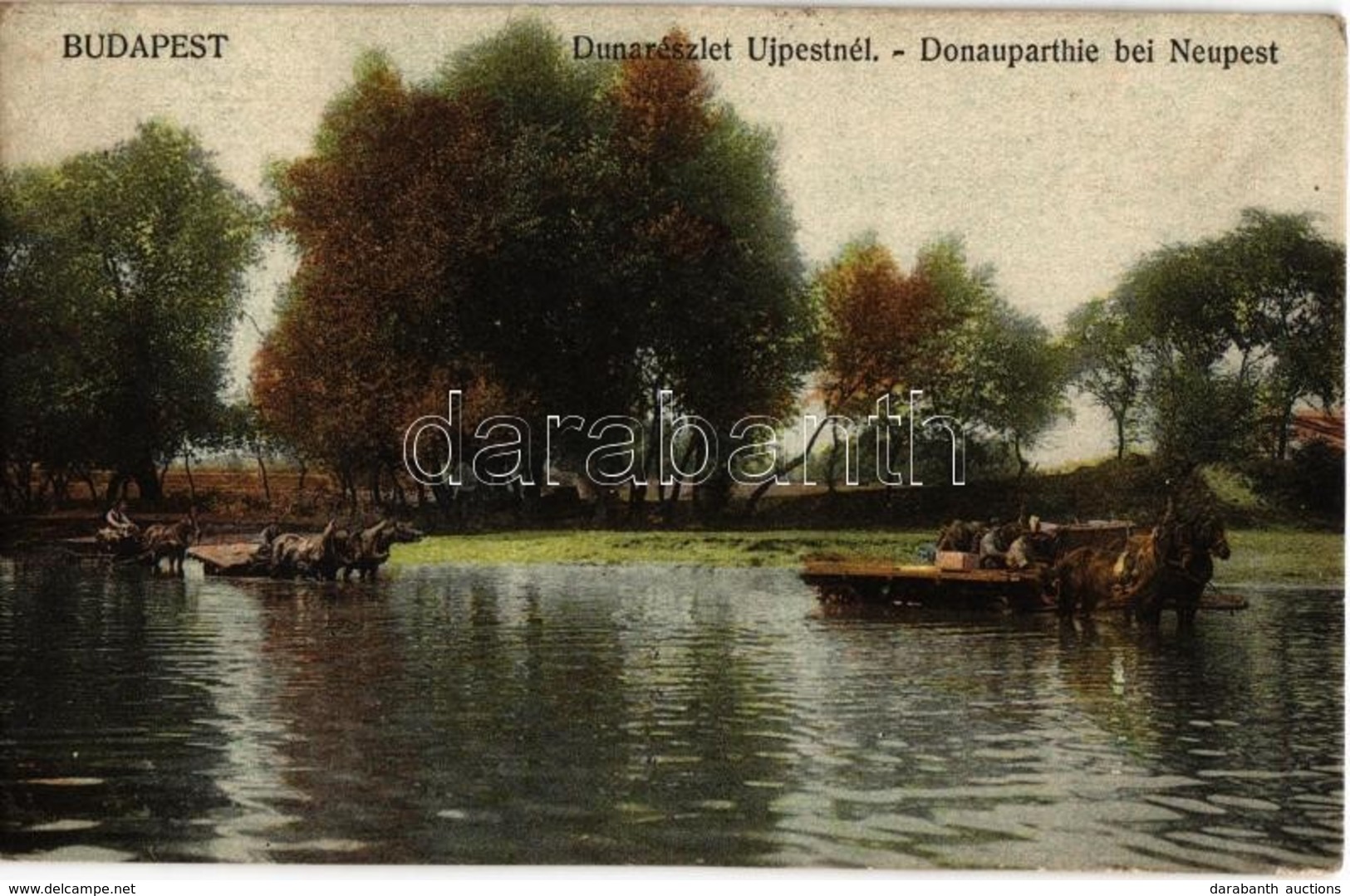 T2 1911 Budapest IV. Újpesti Részlet, Dunai átkelés Lovasszekerekkel - Non Classés