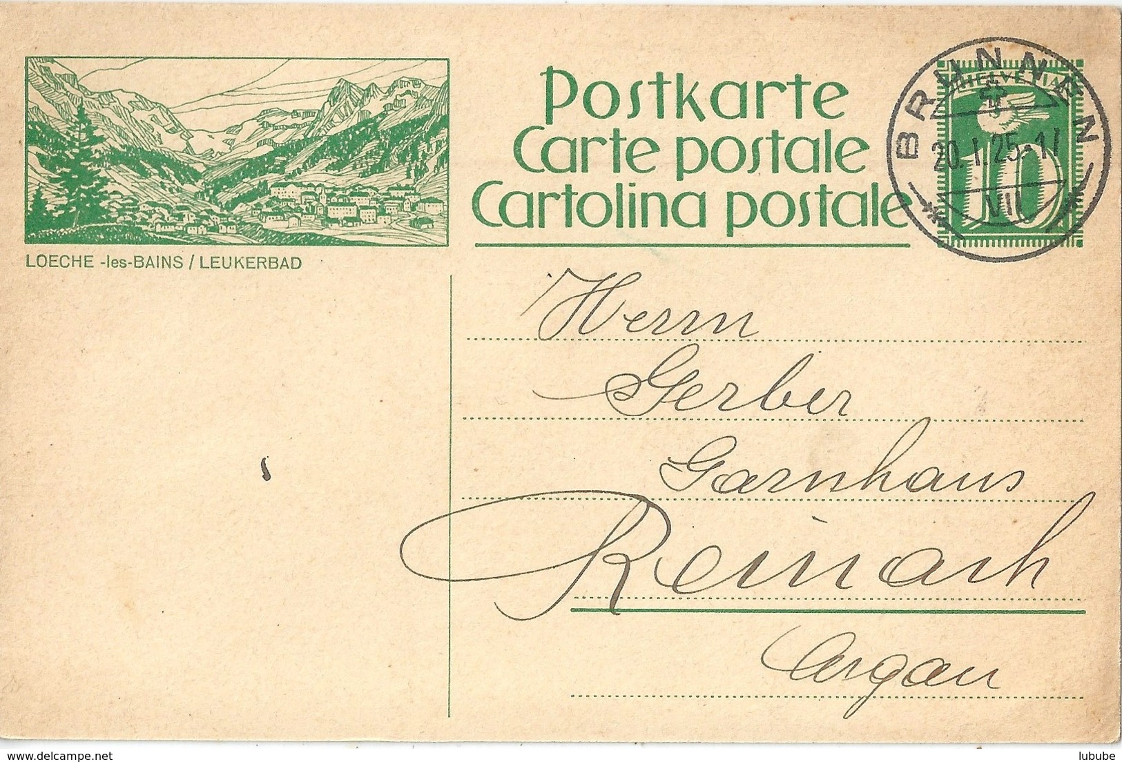 PK 99  "Loeche-les-Bains / Leukerbad"              1925 - Stamped Stationery