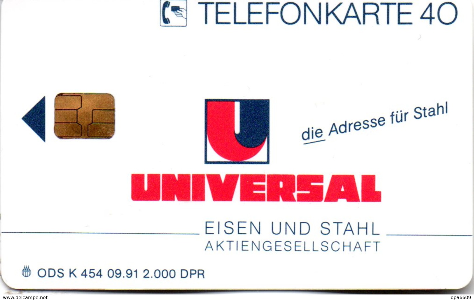 (Gm3) BRD Telefonkarte 1991 (40) Ungebraucht "UNIVERSAL Eisen Und Stahl Aktiengesellschaft" - Sonstige & Ohne Zuordnung