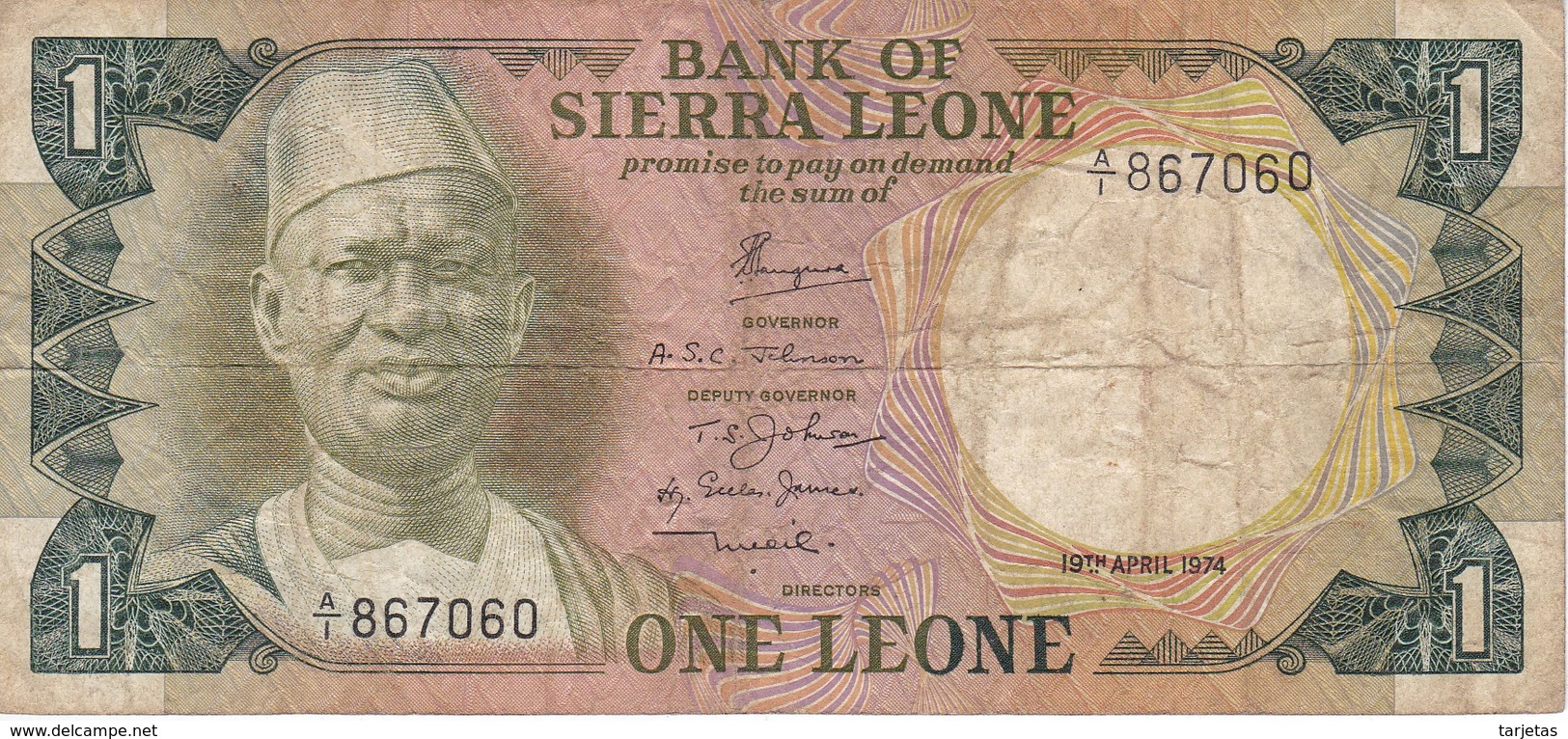 BILLETE DE SIERRA LEONA DE 1 LEONE DEL AÑO 1974    (BANKNOTE) - Sierra Leone