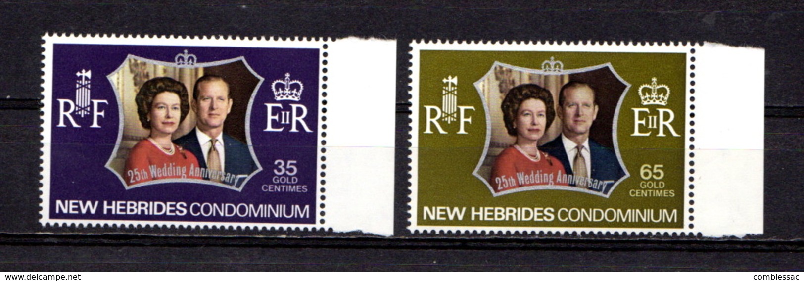 NEW  HEBRIDES    1972    Royal  Silver  Wedding    Set  Of  2    MNH - Unused Stamps