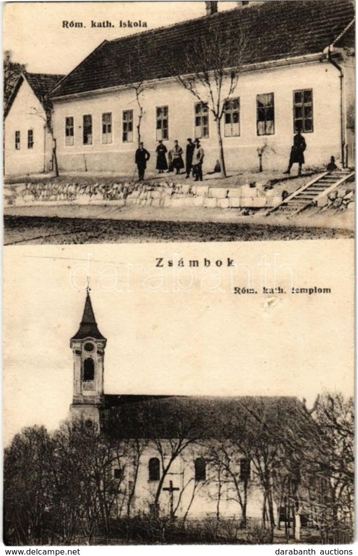 T3 Zsámbok, Római Katolikus Iskola és Templom. Hangya Kiadása (kis Lyuk / Pinhole) - Non Classés