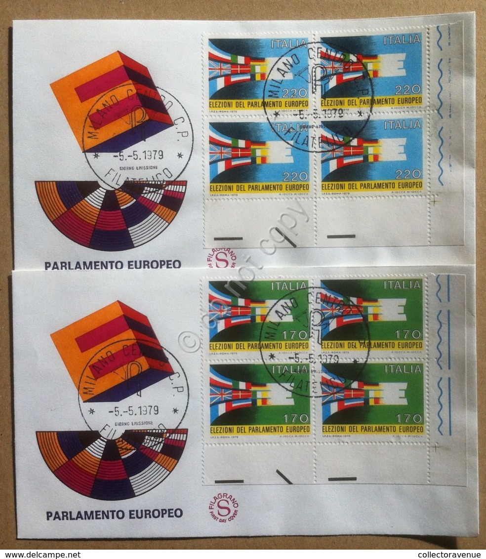 FDC Filagrano Italia 1979 - Quartine AF Elezioni Parlamento Europeo - 2 NVG - Non Classificati