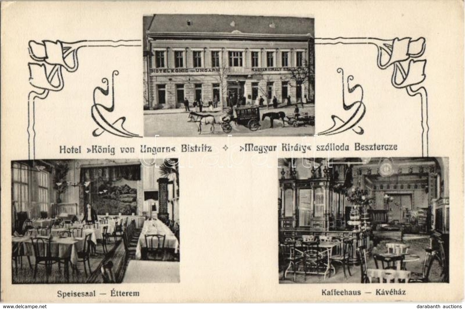 ** T2/T3 Beszterce, Bistritz, Bistrita; Magyar Király Szálloda Kávéháza és étterme, Belső / Hotel, Restaurant, Cafe, Int - Unclassified