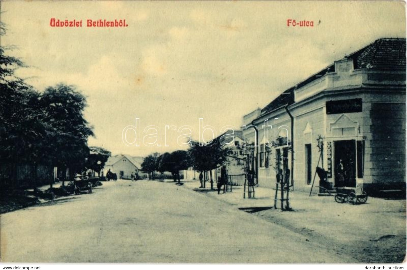 T2/T3 1909 Bethlen, Beclean; Fő Utca, üzlet. W. L. 1896. / Main Street With Shops - Non Classés