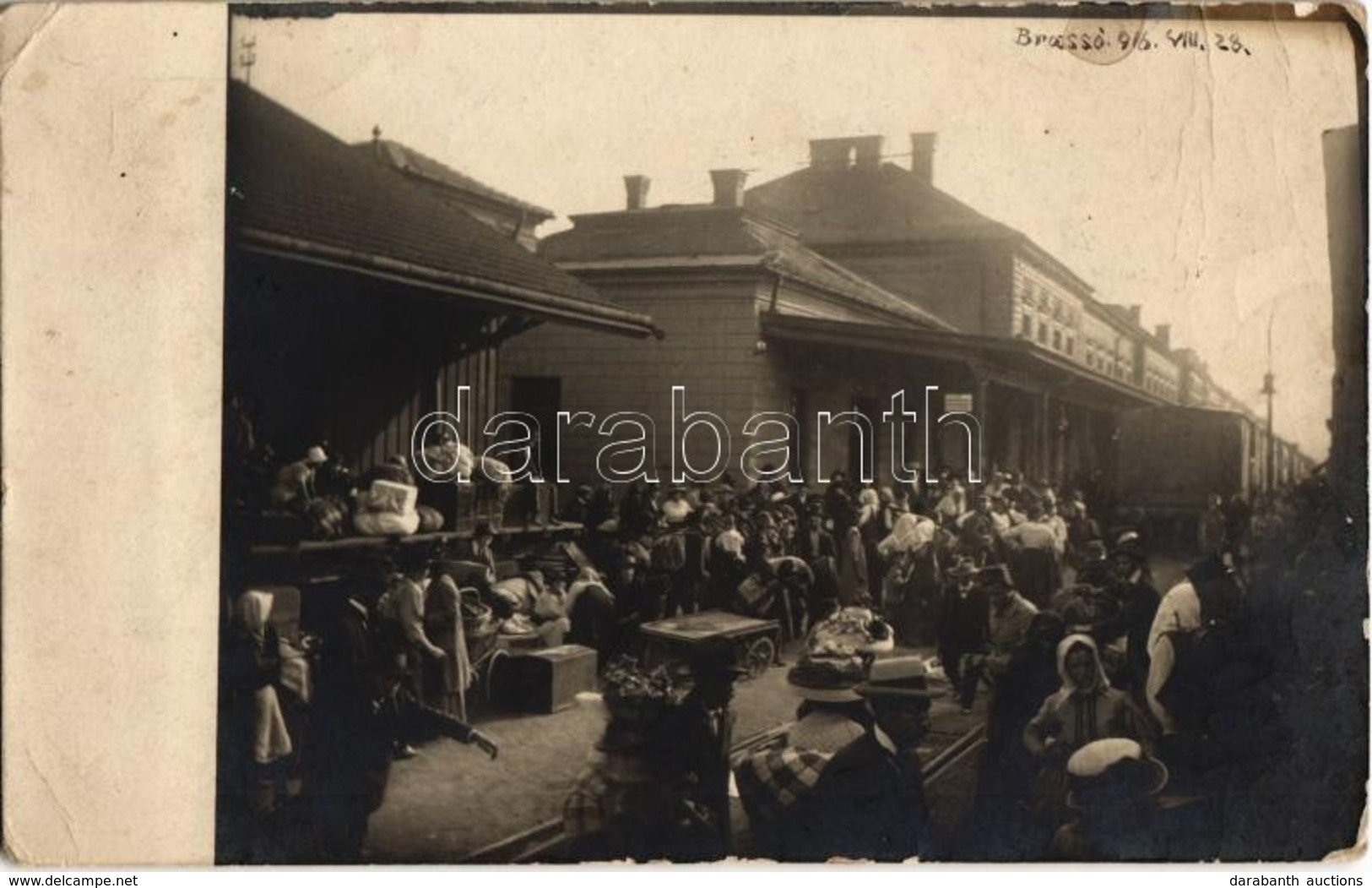 * T2/T3 1916 Brassó, Kronstadt, Brasov; Augusztus 28. A Román Támadás Elől Menekülők A Vasútállomáson / Railway Station  - Unclassified