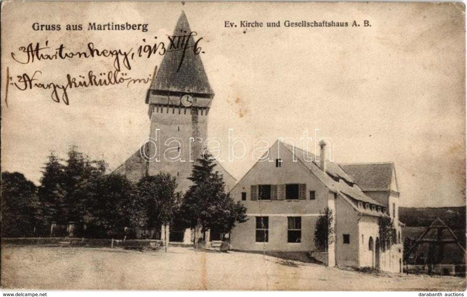 * T3 1913 Brassó, Kronstadt, Brasov; Fellegvár, Márton-hegy, Evangélikus Templom, Polgári Kör / Martinsberg, Ev. Kirche  - Unclassified