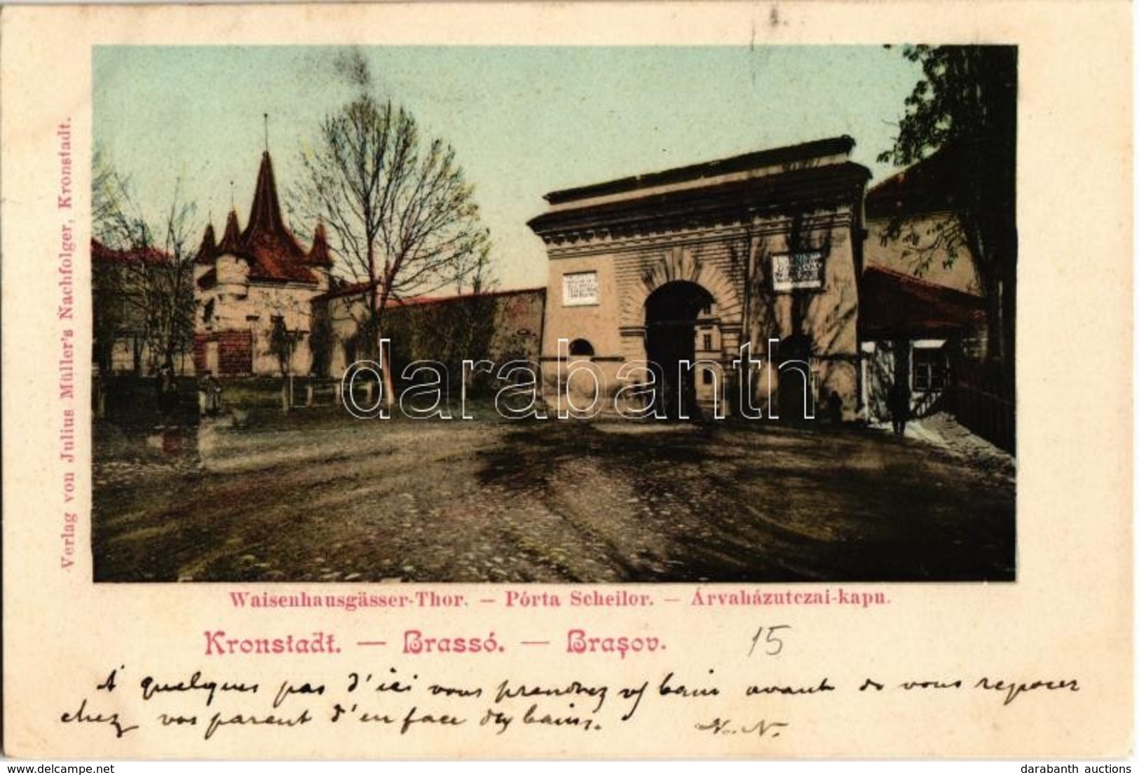 T2 1902 Brassó, Kronstadt, Brasov; Árvaház Utcai Kapu. Julius Müller's Nachfolger / Weisenhausgässertor / Orphanage Stre - Unclassified