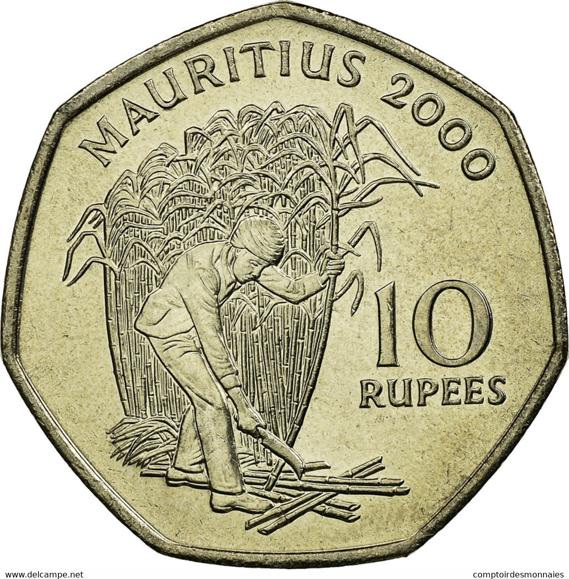 Monnaie, Mauritius, 10 Rupees, 2000, SUP, Copper-nickel, KM:61 - Maurice
