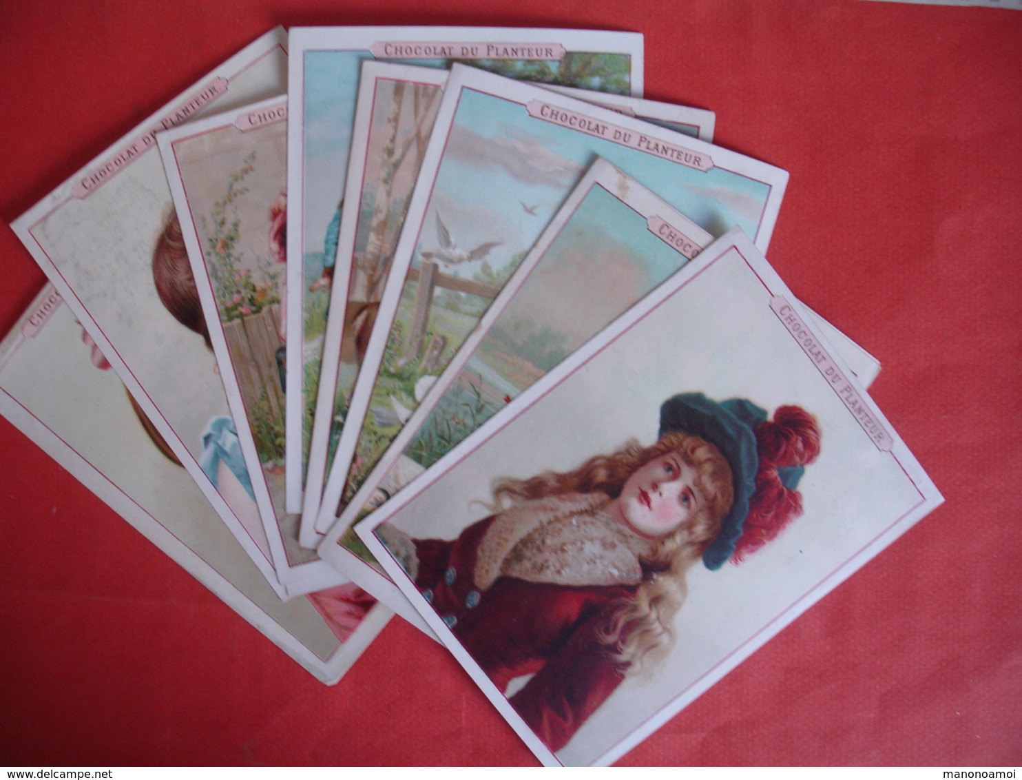 Lot De 13 Portrait Femme Fillette Chromo Chocolat Du Planteur - Autres & Non Classés