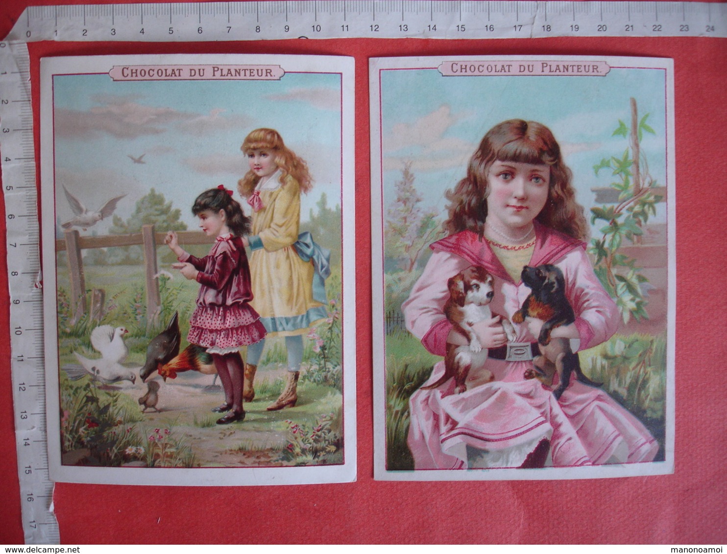 Lot De 13 Portrait Femme Fillette Chromo Chocolat Du Planteur - Autres & Non Classés