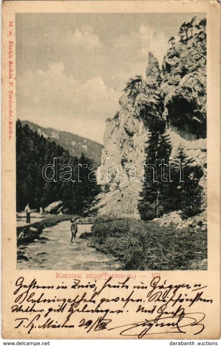 T2/T3 1906 Blatnicai-völgy, Blatnická Dolina; Kiadja Sochan P. 94. / Valley (kopott Sarok / Worn Corner) - Non Classés