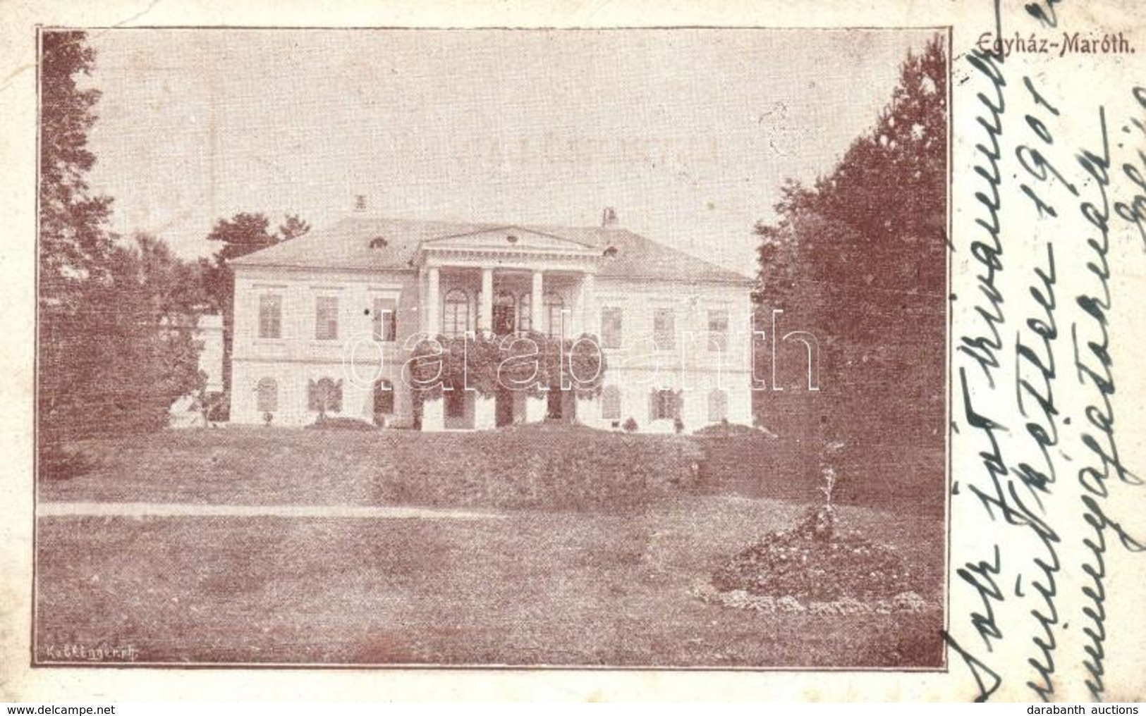 * T2/T3 1900 Egyházmarót, Kostolné Moravce (Hontmarót, Hontianske Moravce); Özv. Bartakovics Ágostné Kastélya / Castle ( - Non Classés