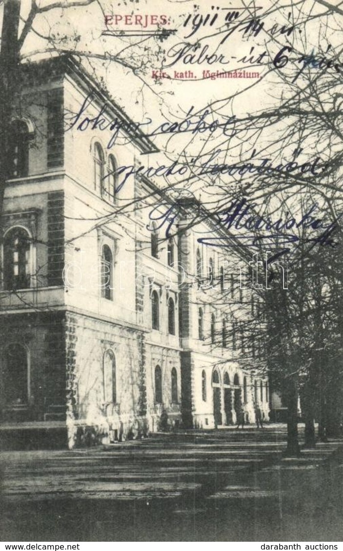 T2/T3 1911 Eperjes, Presov; Kir. Katolikus Főgimnázium. Divald Károly Fia / Grammar School - Non Classés