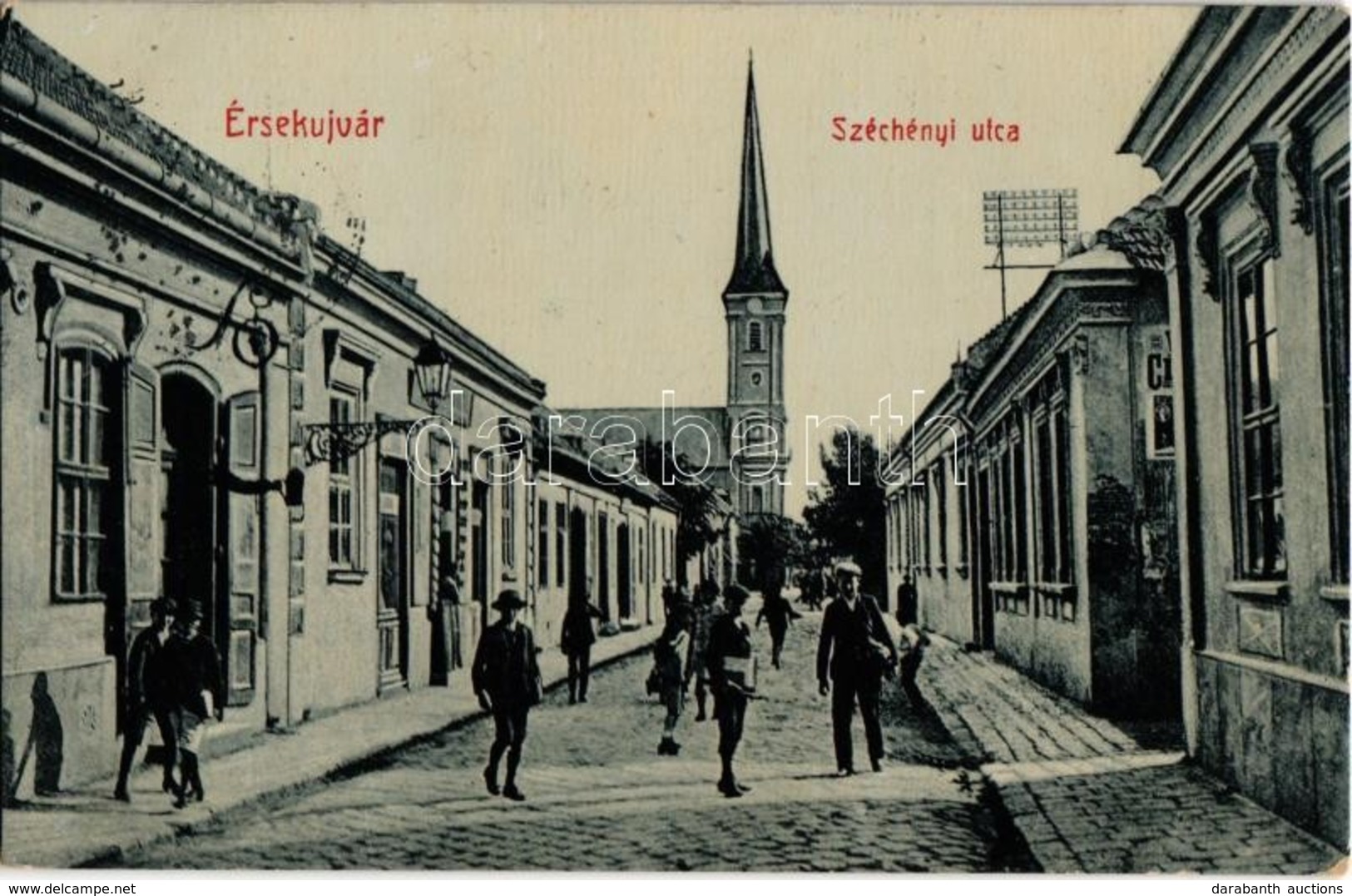 T2 1910 Érsekújvár, Nové Zamky; Széchenyi Utca, Templom. W.L. 439. / Street View With Church - Unclassified