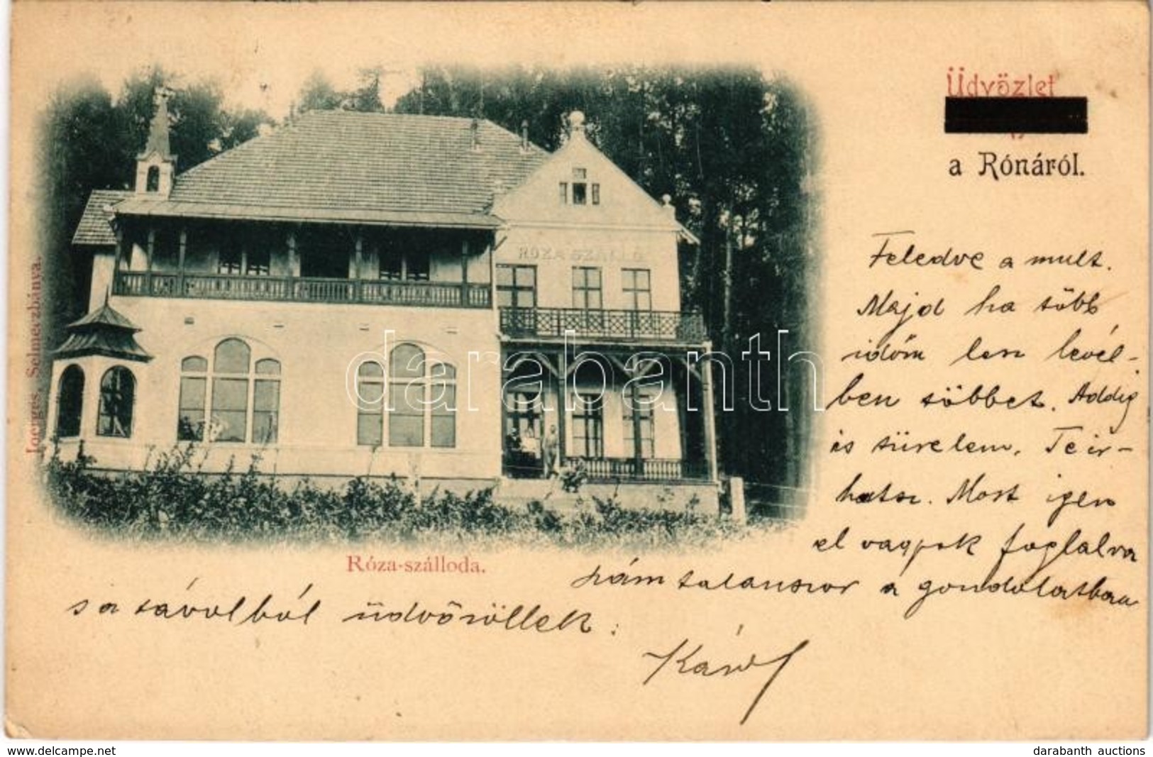 T2 1902 Felsőróna, Horná Roven (Selmecbánya, Banská Stiavnica); Róza Szálló. Joerges / Hotel - Non Classés