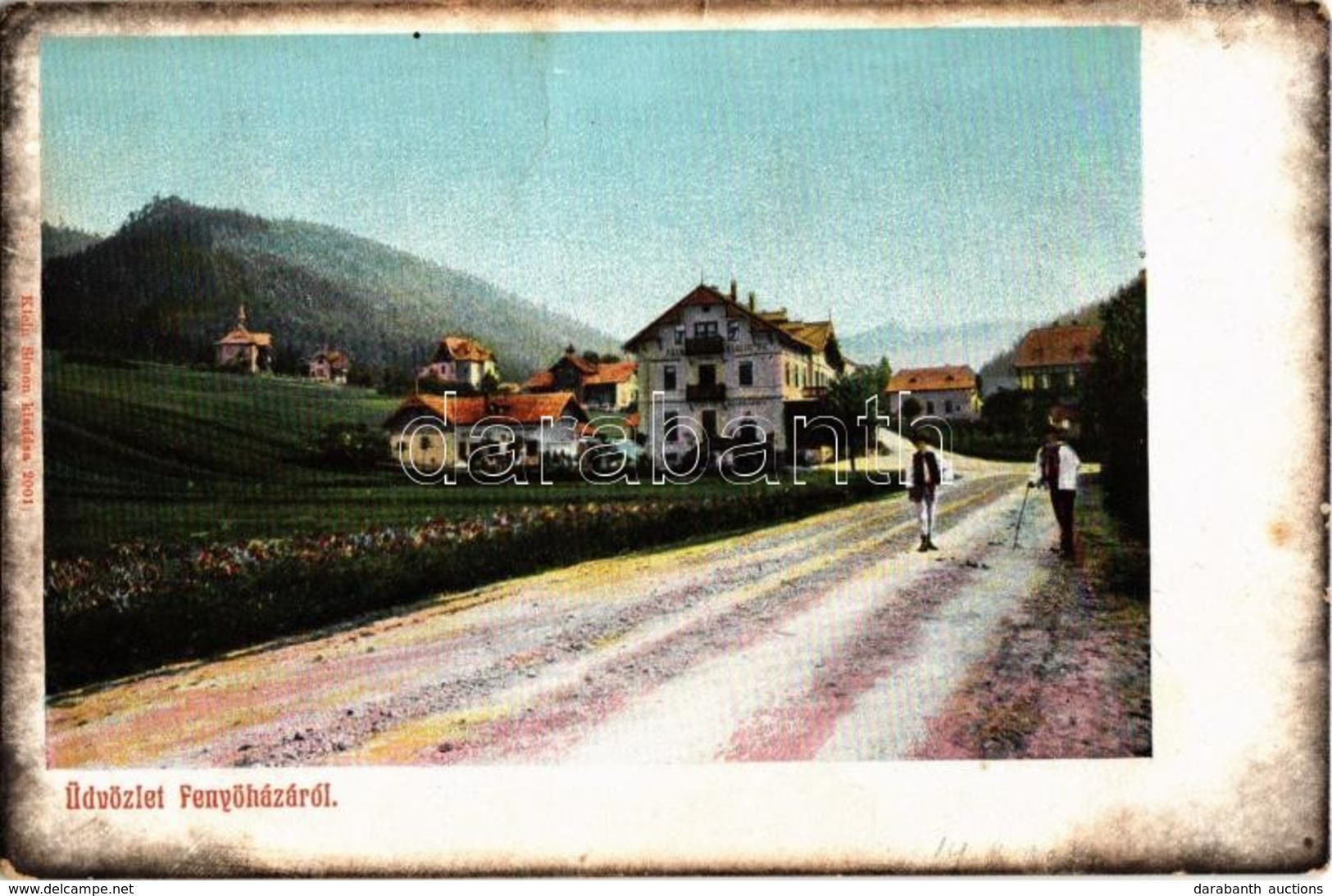 ** T2/T3 Fenyőháza, Lubochna; Utcakép és Fátra Szálloda. Klein Simon Kiadása / Street View With Hotel (EK) - Non Classés