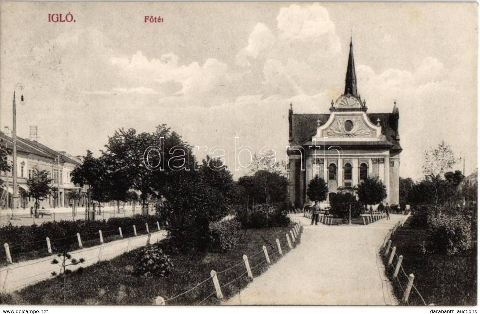 T3 1914 Igló, Zipser Neudorf, Spisská Nová Ves; Fő Tér, Templom. Divald Károly Fia / Main Square, Church (EB) - Non Classés