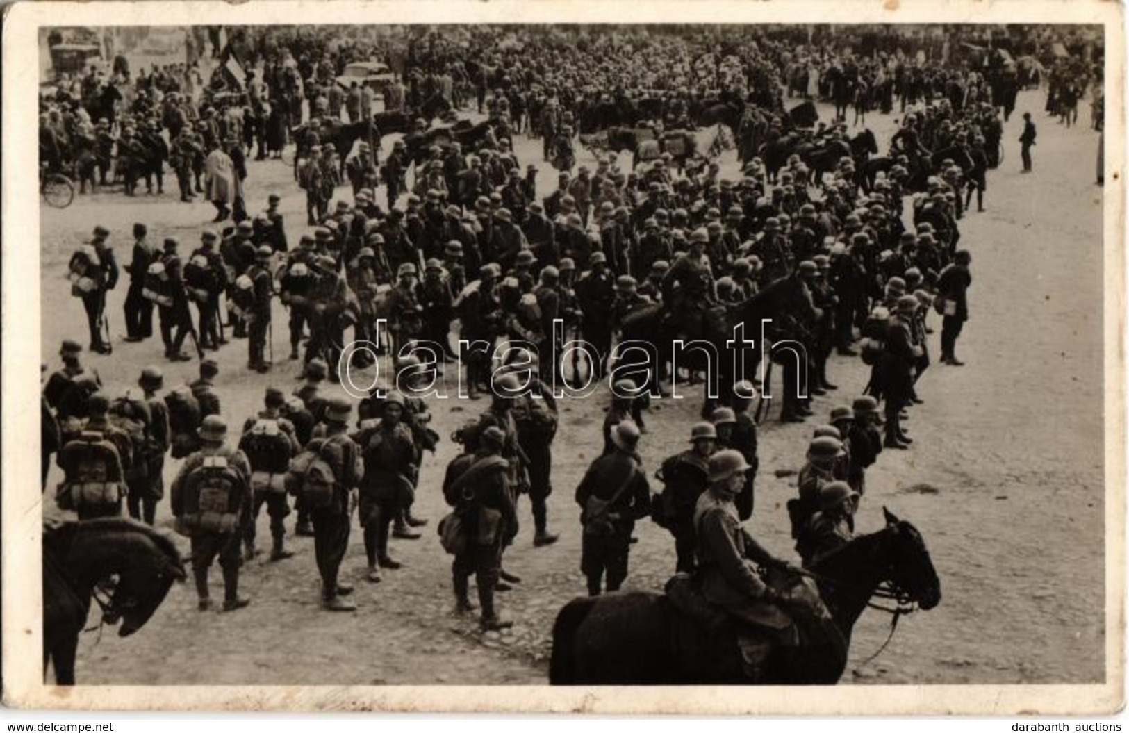 * T2/T3 1938 Ipolyság, Sahy; Bevonulás / Entry Of The Hungarian Troops + 'Az Első Visszatért Magyar Város Ipolyság' So.  - Ohne Zuordnung