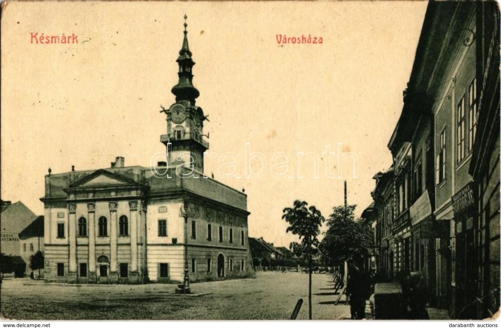 T2/T3 1909 Késmárk, Kezmarok; Városháza, Utca, Villányi Ignác Sütödéje, Donáth üzlete. W.L. Bp. 2902. / Town Hall, Stree - Ohne Zuordnung