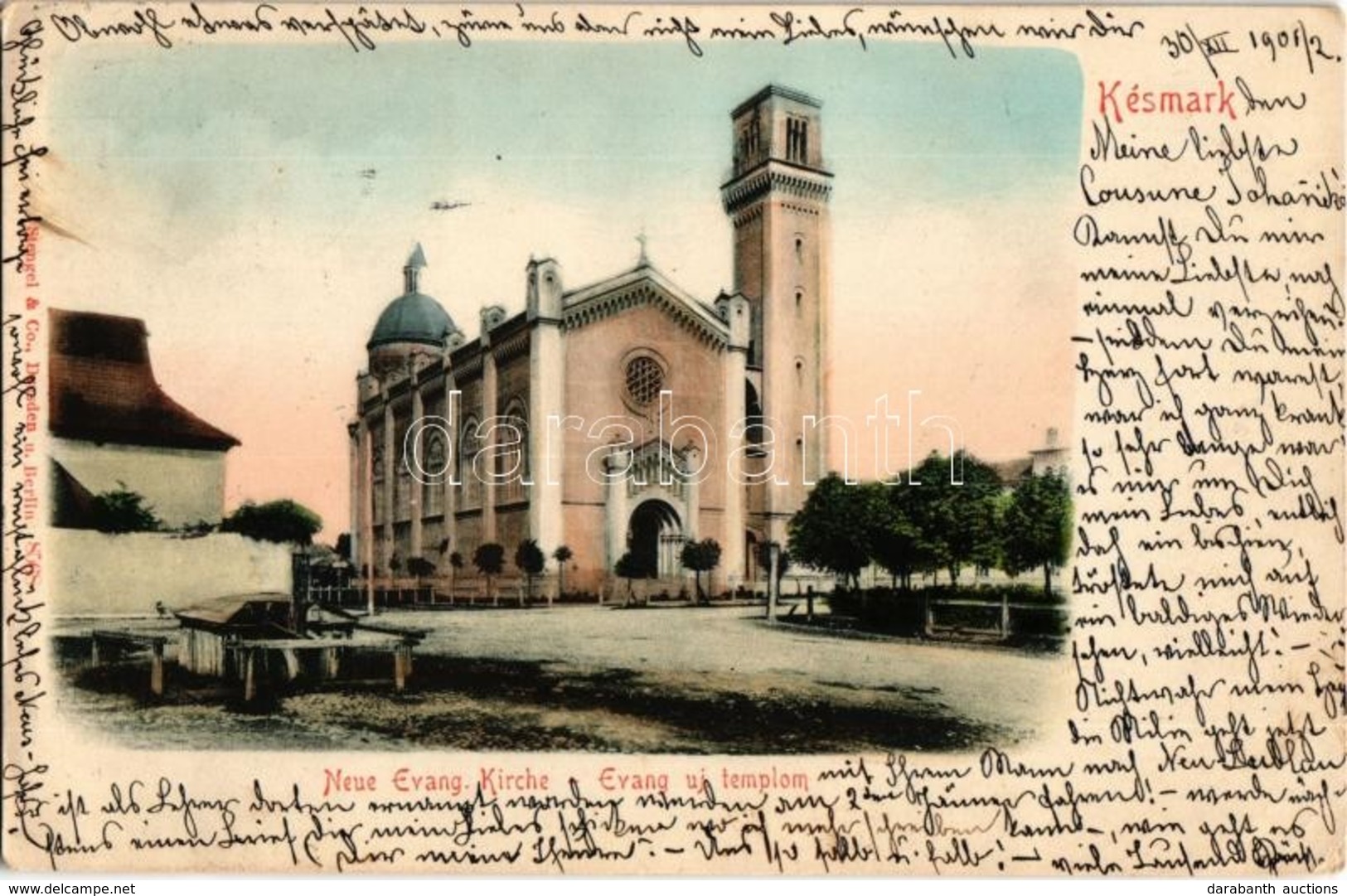 T2/T3 1901 Késmárk, Kezmarok; Evangélikus új Templom / New Church  (EK) - Non Classés