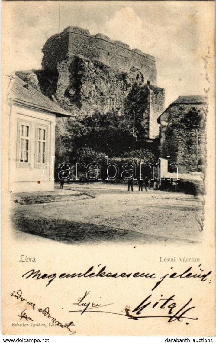 T2 1902 Léva, Levice; Várrom, Utca / Street View With Castle Ruins - Non Classés