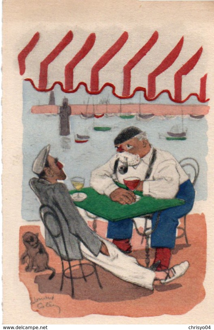 93Maj   Illustrateur Edouard Collin Le Pastis Apero Sur Le Port - Sonstige & Ohne Zuordnung