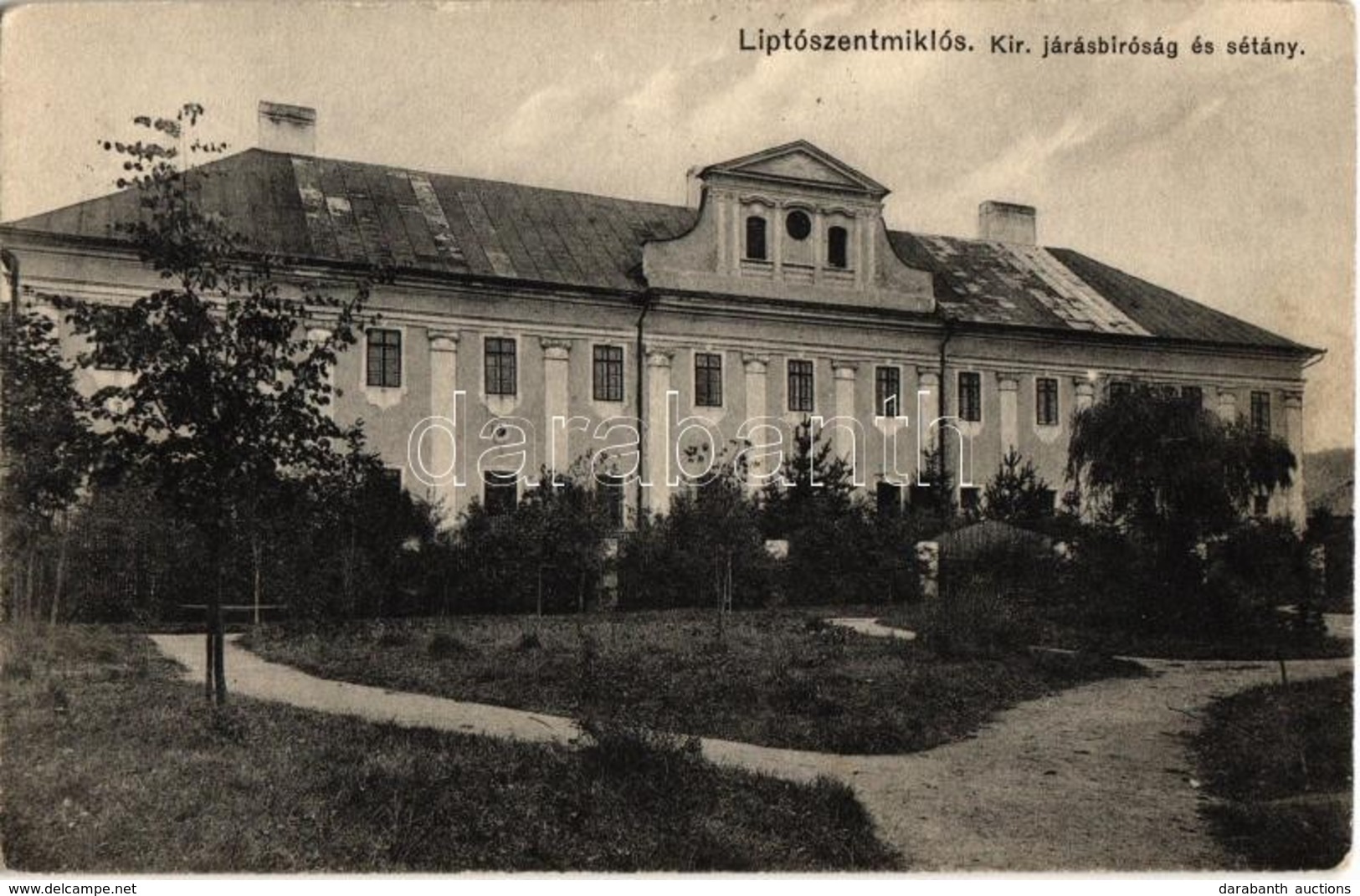 T2 1908 Liptószentmiklós, Liptovsky Mikulas; Kir. Járásbíróság és Sétány / County Court And Promenade - Non Classés