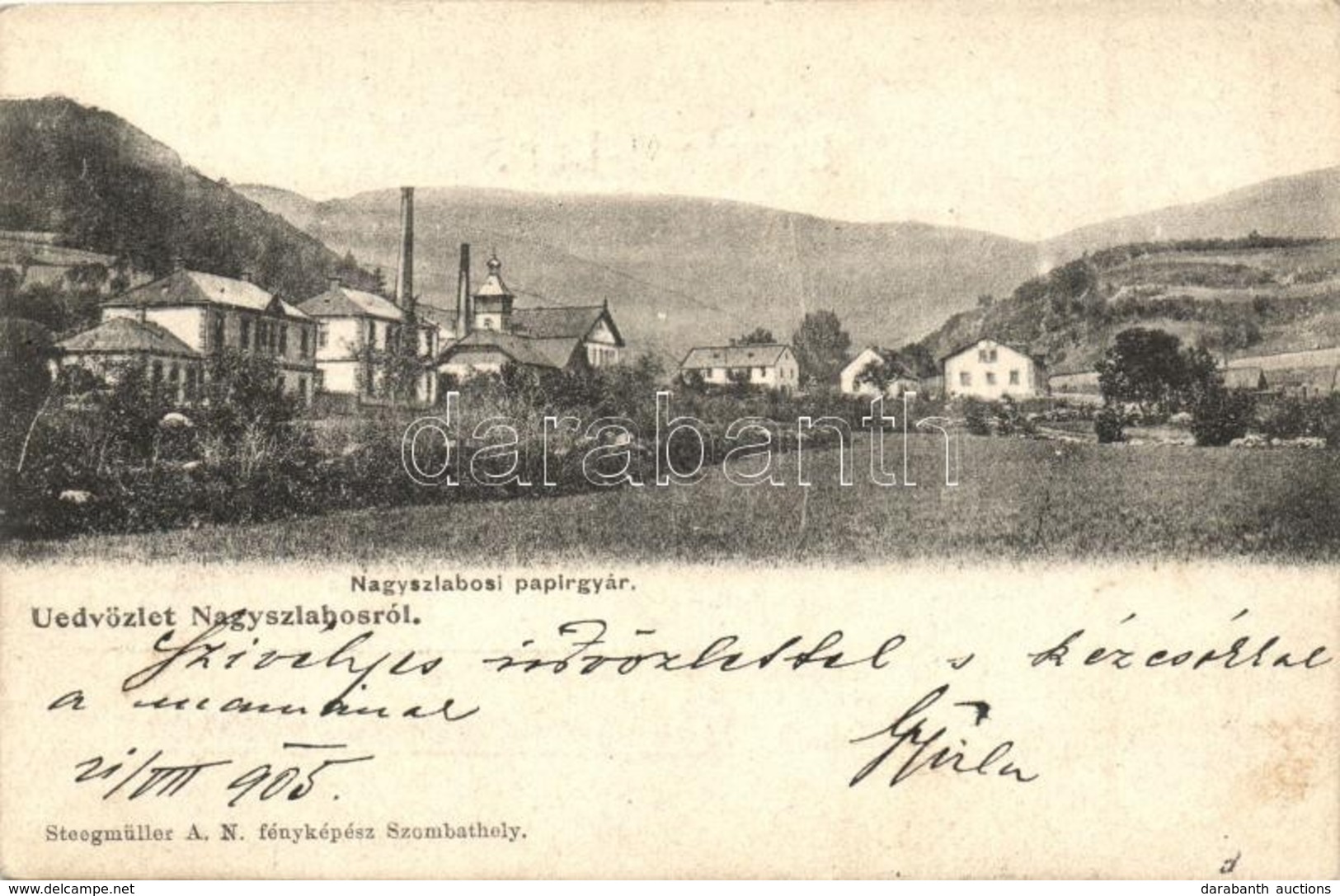 T2/T3 1905 Nagyszabos, Nagyszlabos, Slavosovce; Papírgyár / Paper Factory - Non Classés