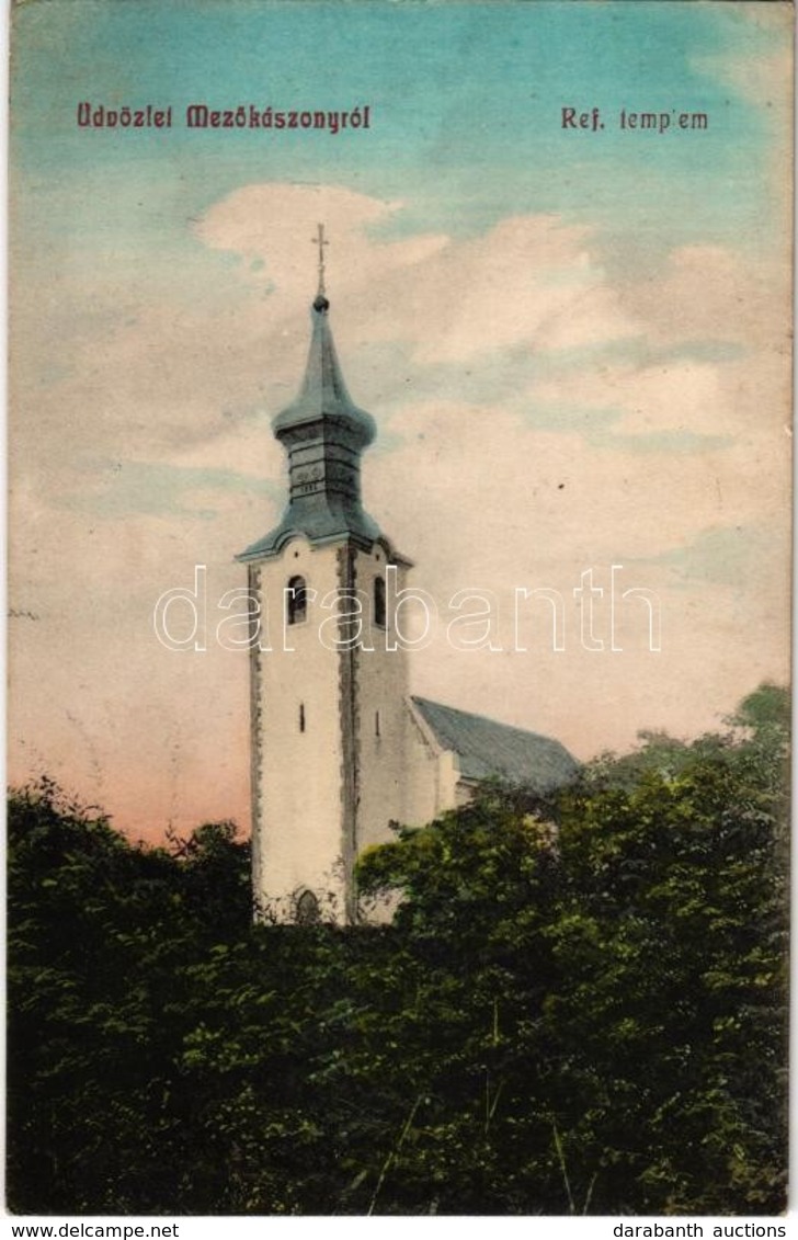 T2 1913 Mezőkaszony, Koszony, Koszinó, Kosino, Koson; Református Templom / Calvinist Church - Ohne Zuordnung