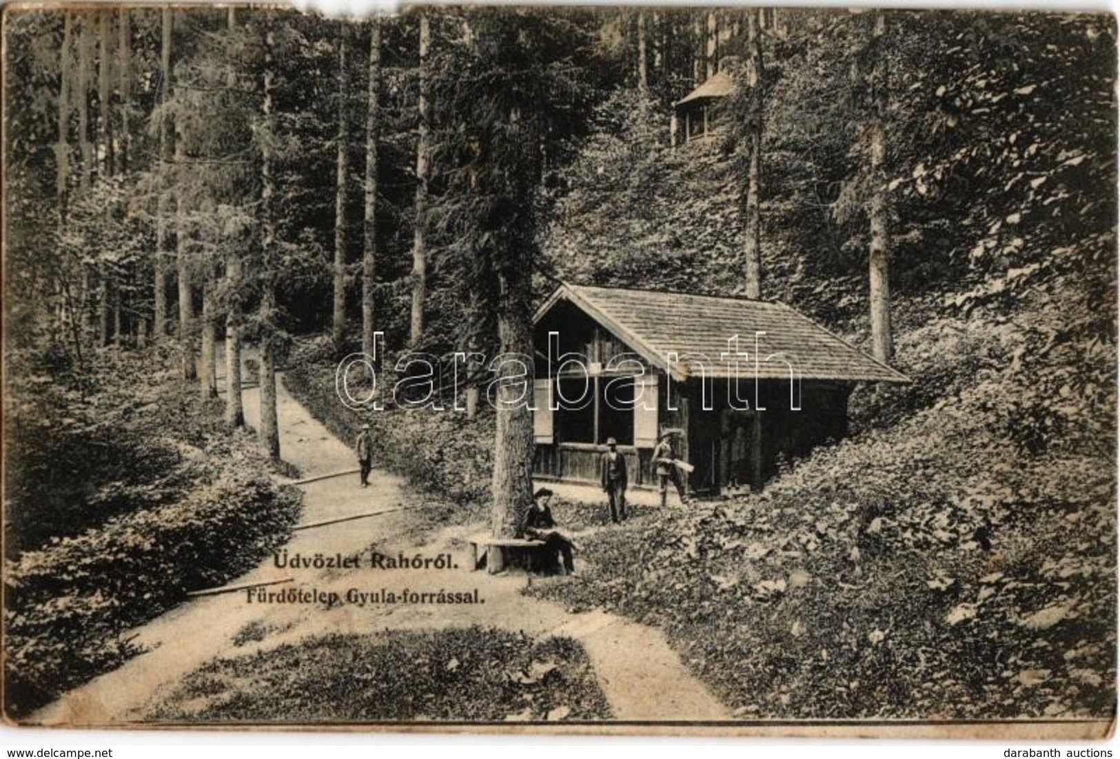 T3 1907 Rahó, Rahau, Rakhiv (Máramaros); Borkút, Fürdőtelep és Gyula Forrás / Mineral Water Well With Spring, Spa (b) - Ohne Zuordnung