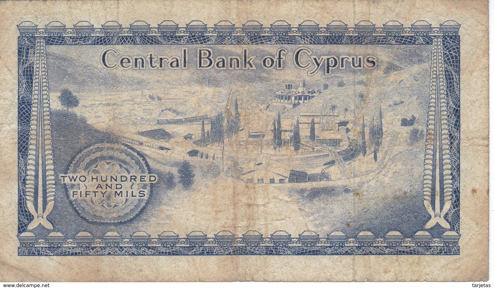 BILLETE DE CHIPRE DE 250 MILS DEL AÑO 1973 (BANKNOTE) - Cyprus