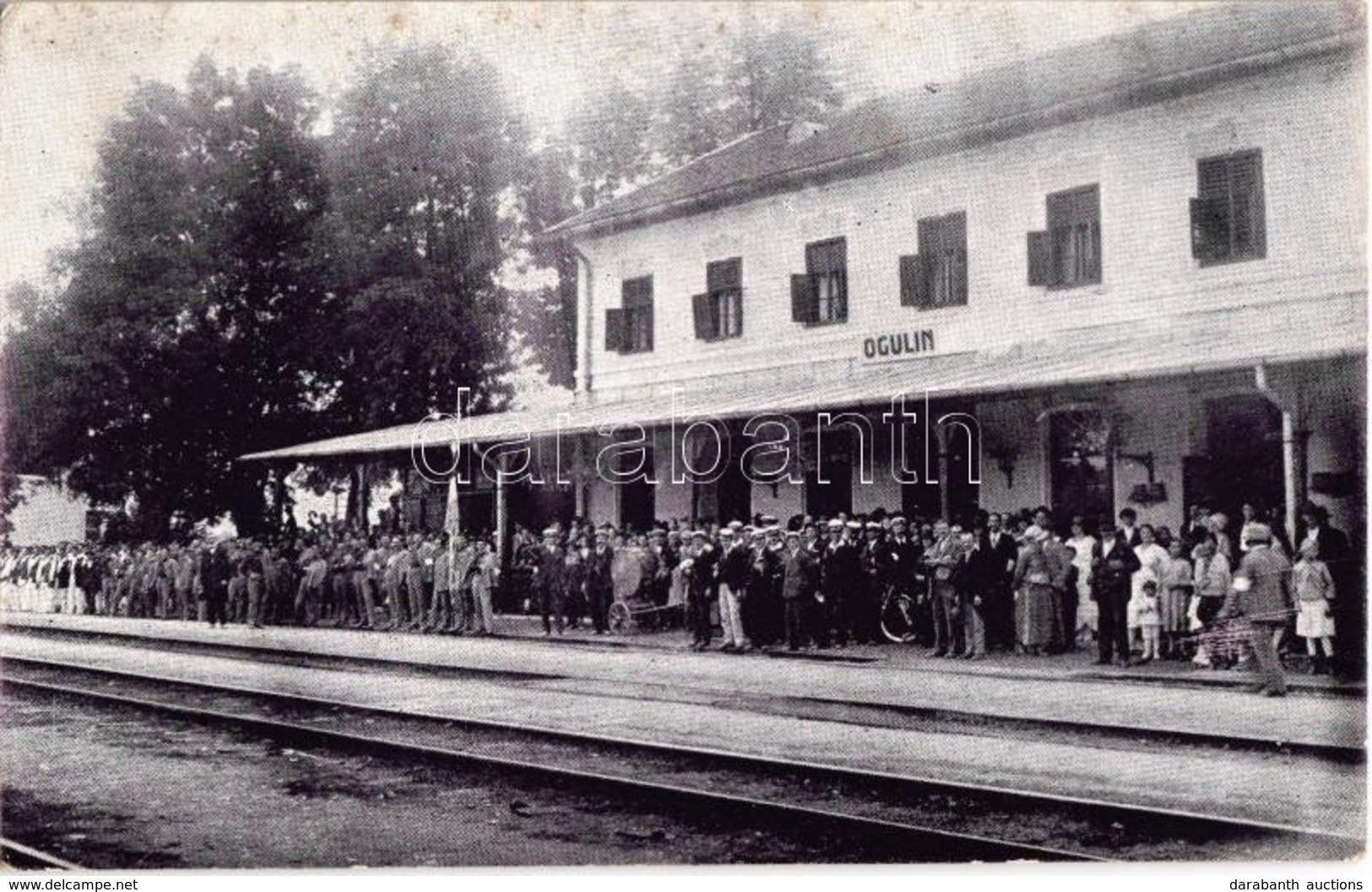 ** T2/T3 1923 Ogulin, Horvát Szokol Nyilvános Gyakorlata, Vendégfogadás A Vasútállomáson / Javna Vjezba Hrvatski Sokola, - Non Classés