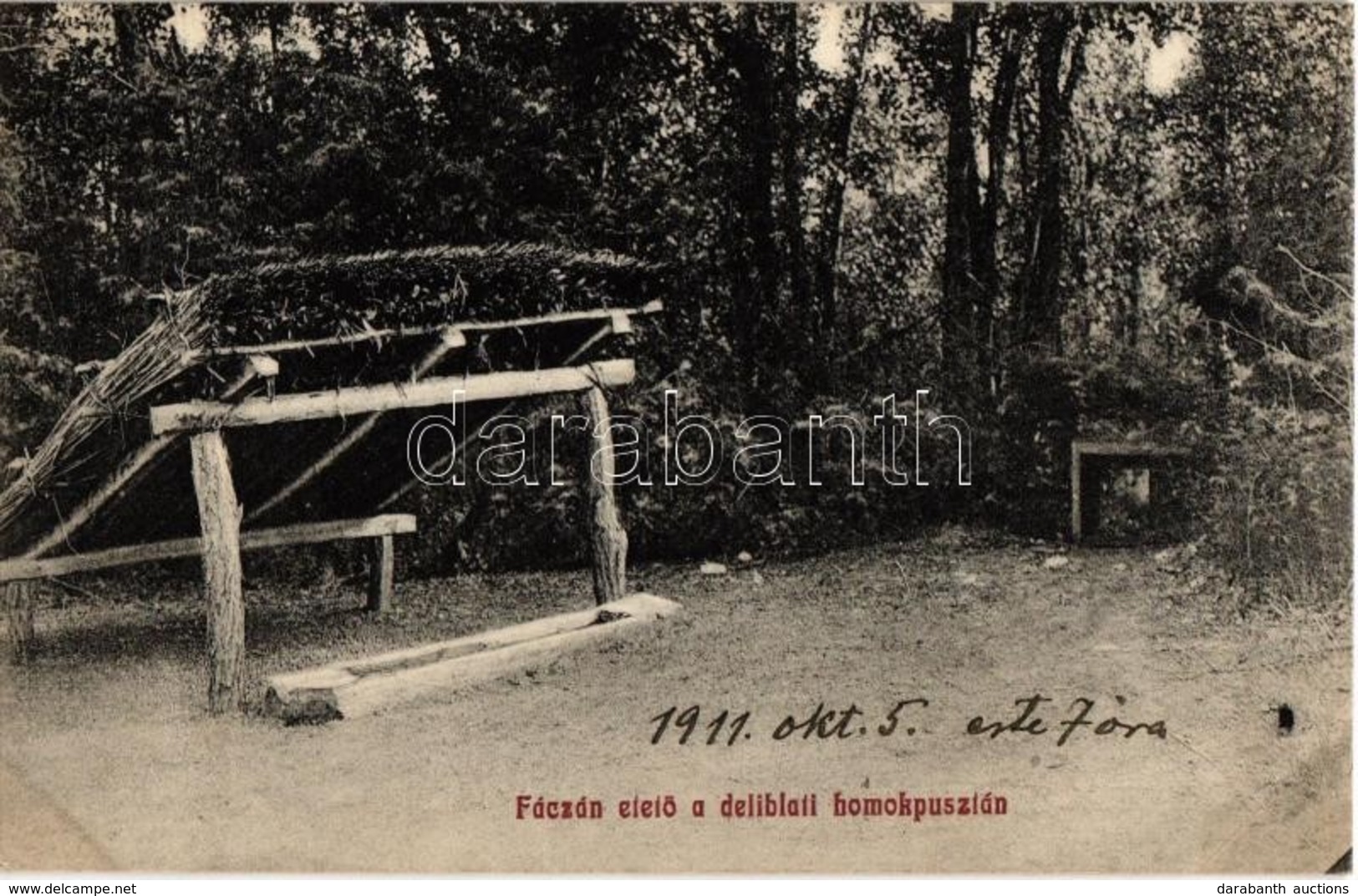 T2 Deliblát, Deliblato; Fácánetető A Delibláti Homokpusztán / Pheasant Feeder In Deliblato Sands - Non Classés