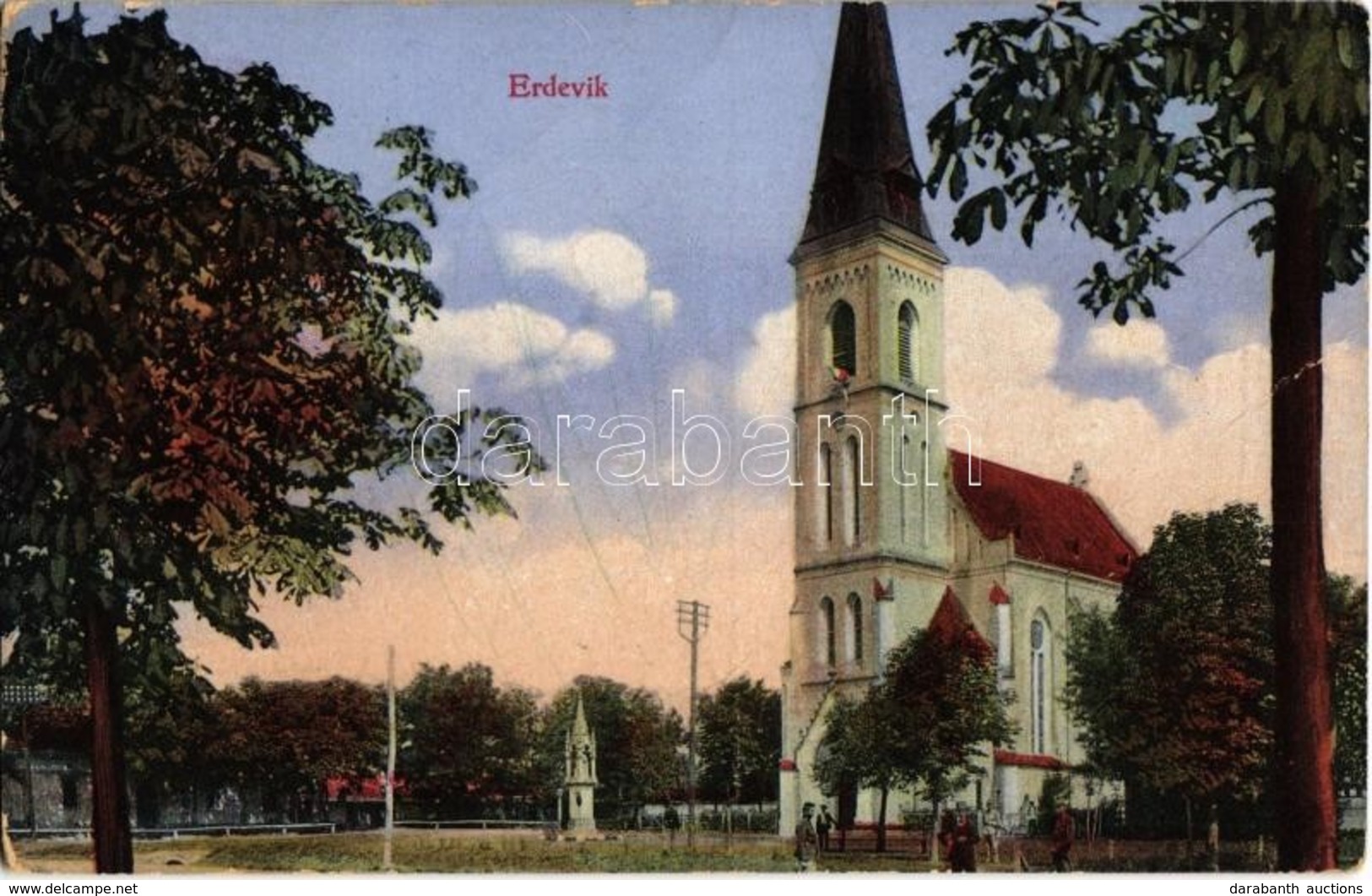 T2/T3 1914 Erdővég, Erdewik, Erdevik; Római Katolikus Templom. Kiadja Béla Schäffer / Catholic Church (EK) - Non Classés