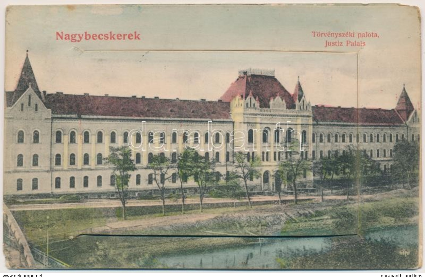 T3 1908 Nagybecskerek, Zrenjanin, Veliki Beckerek; Törvényszéki Palota. Leporellólap, Belül: Izraelita Templom, Zsinagóg - Unclassified