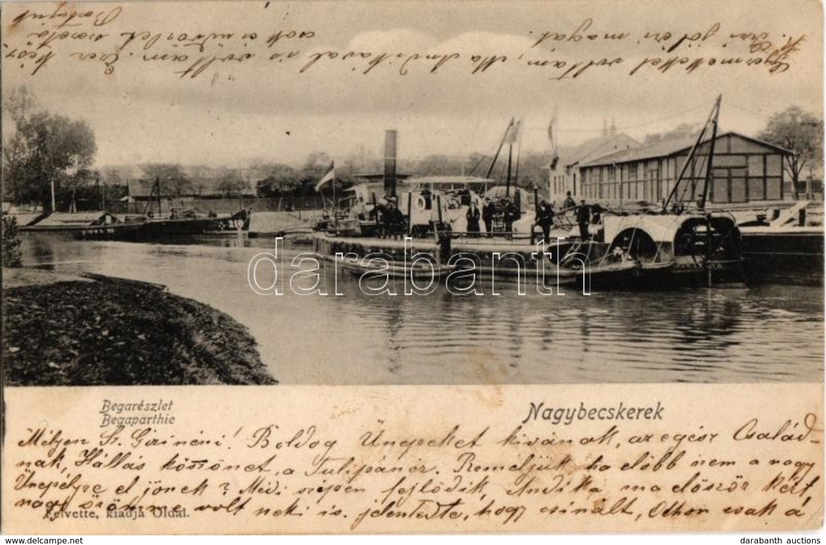 T2 1906 Nagybecskerek, Zrenjanin, Veliki Beckerek; Béga Részlet, Gőzhajó, Uszályok / Bega River, Steamer, Barges - Ohne Zuordnung